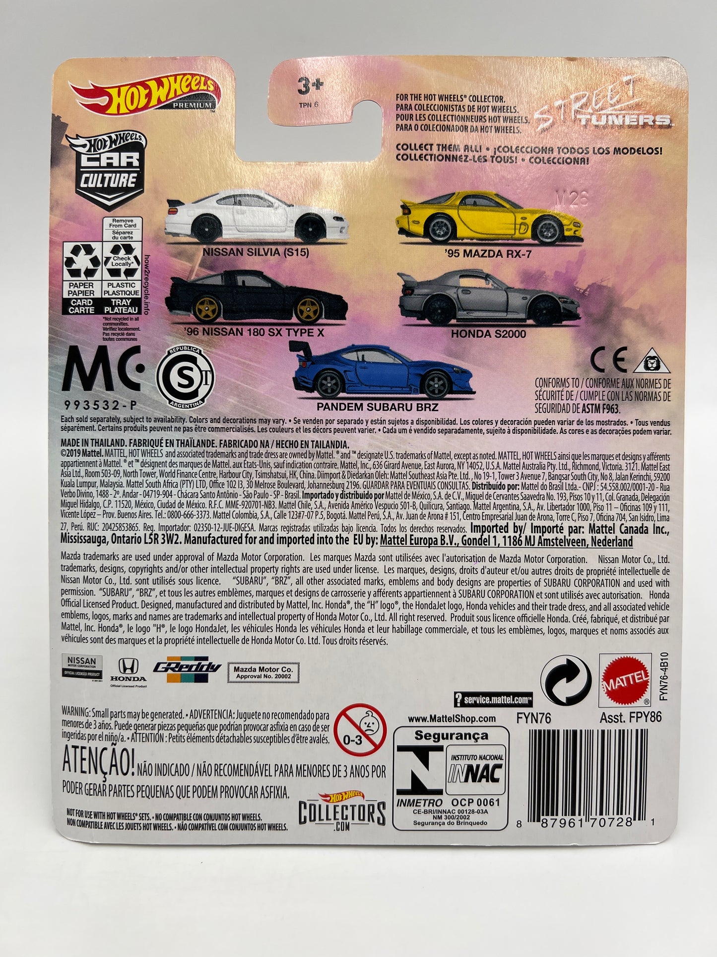 Hot Wheels Premium Street Tuners #5 Pandem Subaru BRZ Blue W/Protector