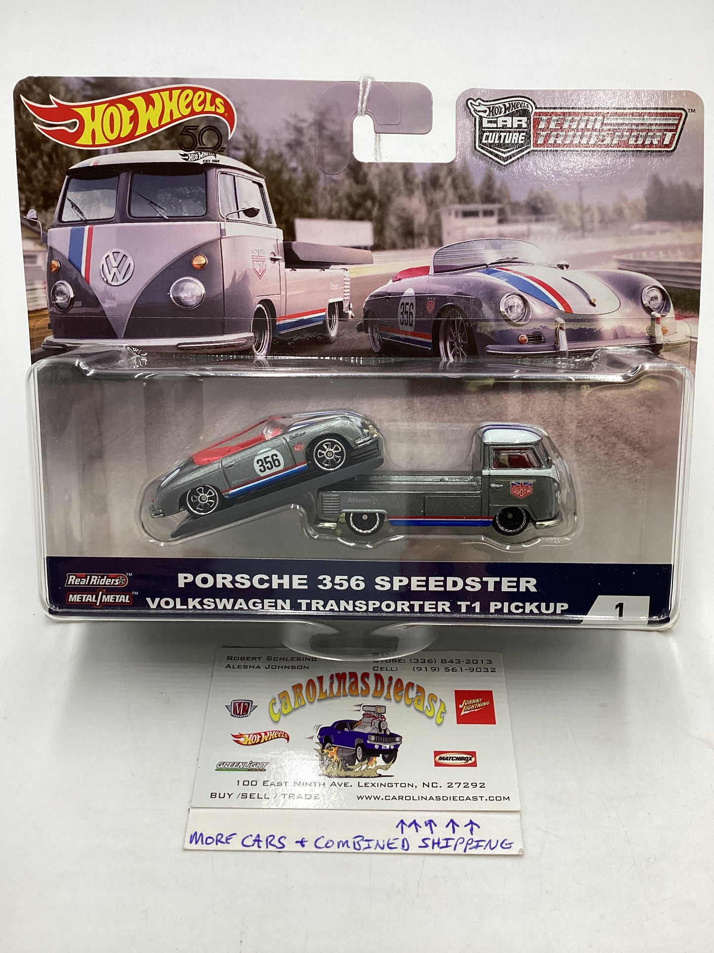 Hot wheels 2019 Team Transport #1 Porsche 356 Speedster Volkswagen T1 pickup W/Protector