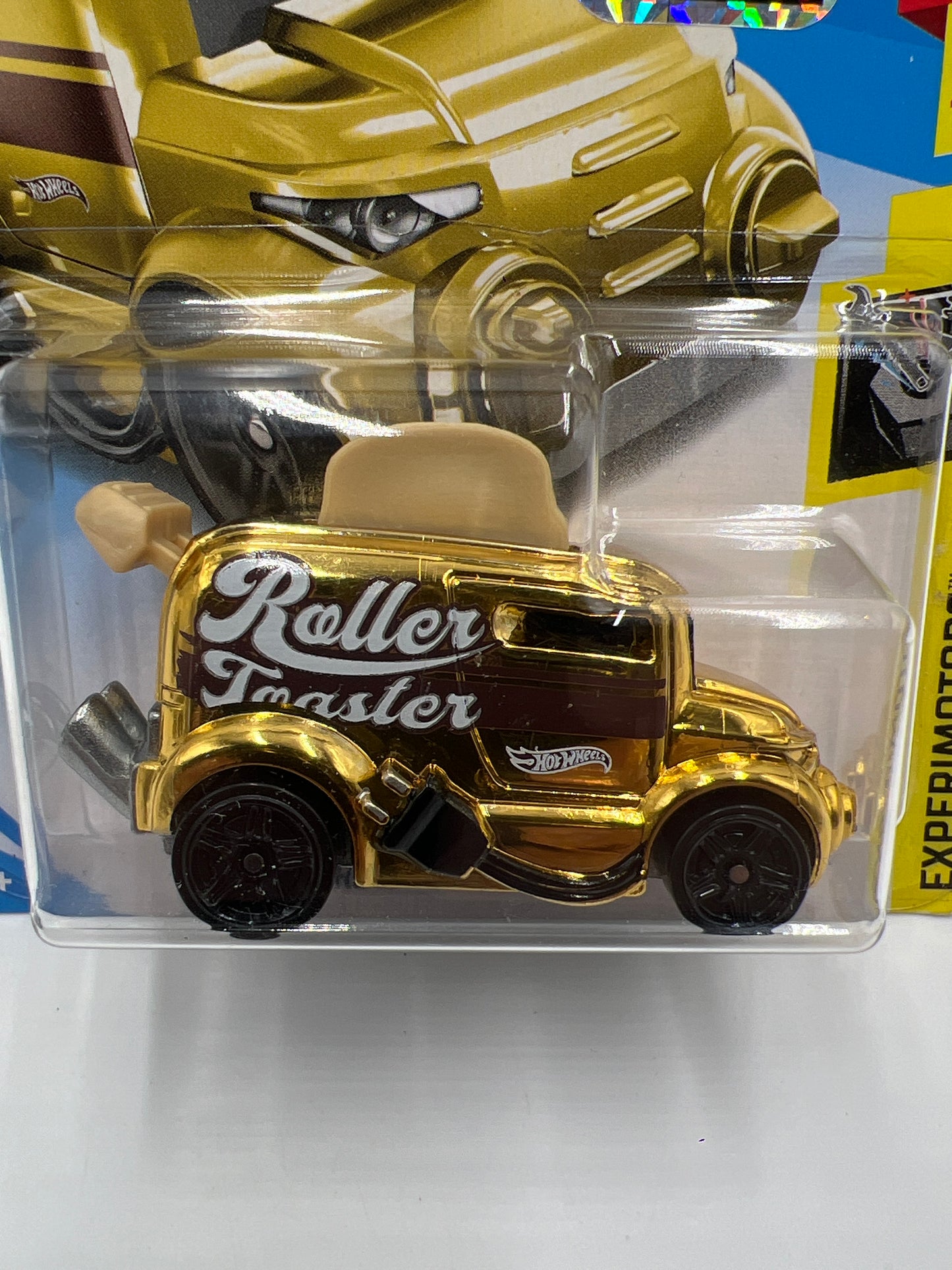 2019 Hot Wheels Experimotors #24 Roller Toaster Gold Chrome Factory Sealed SR