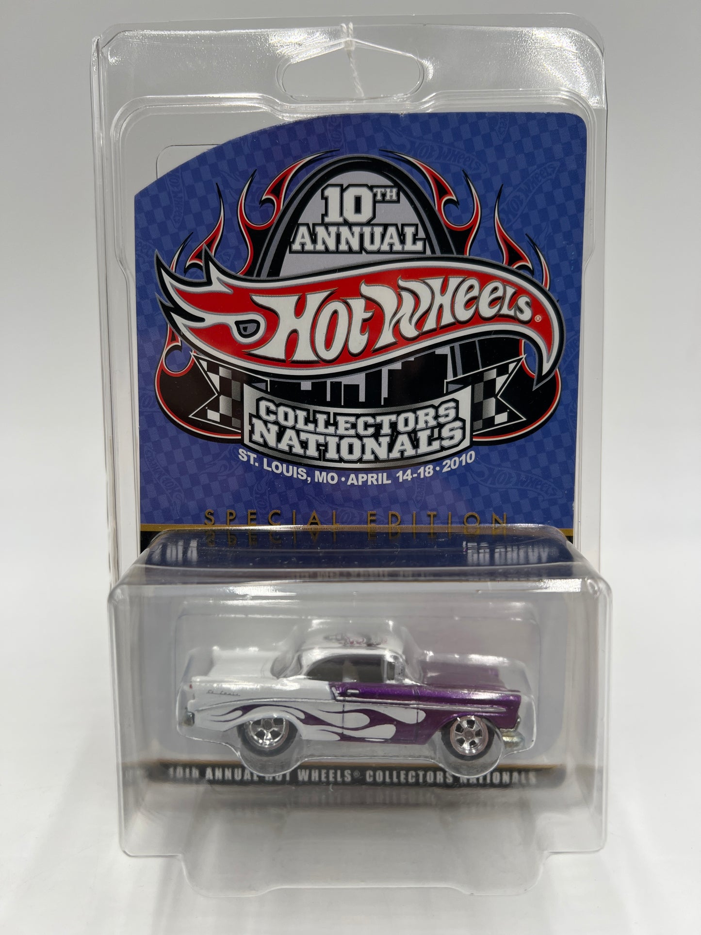 2010 Hot Wheels 10th Annual Collectors Nationals MO #1608/2400 56 Chevy W/Protector