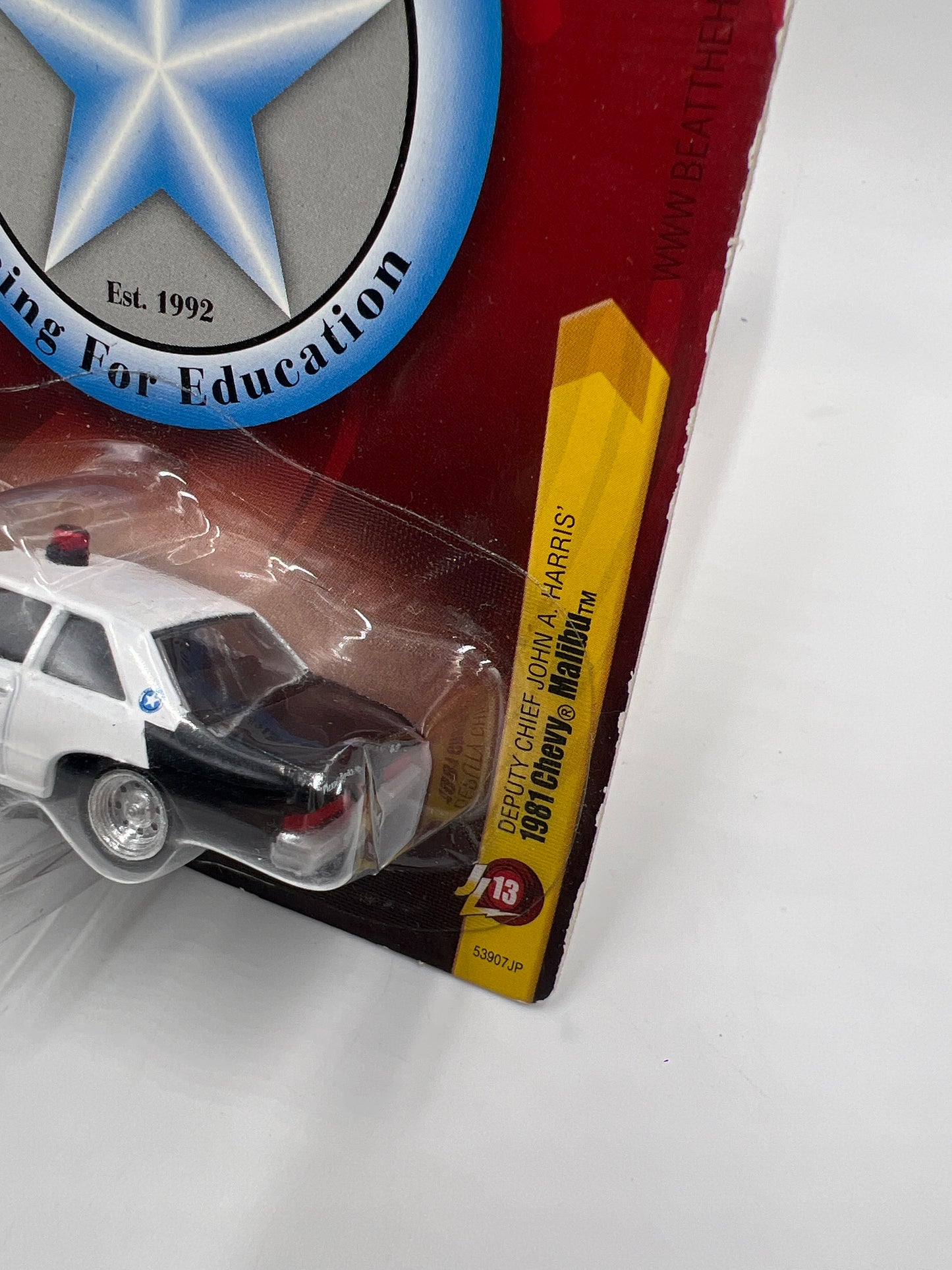 Johnny Lightning Small Card Deputy Chief John A Harris 1981 Chevy Malibu W/Protector