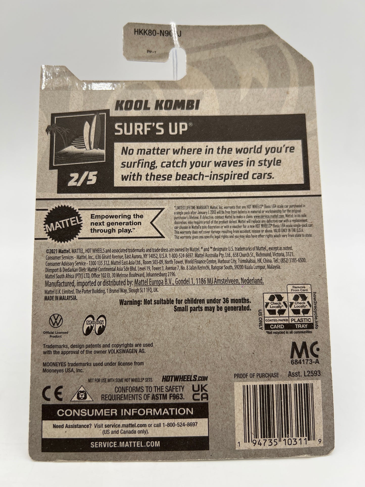 2023 Hot Wheels Surfs Up #49 Kool Kombi Gray Mooneyes 96F