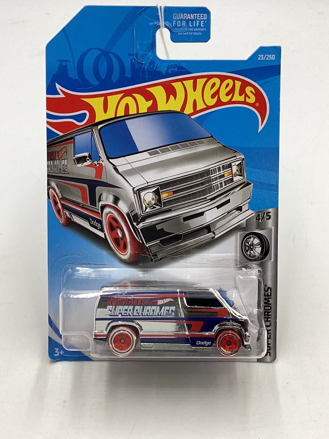 2019 Hot wheels #23 Custom 77 Dodge Van chrome 43E