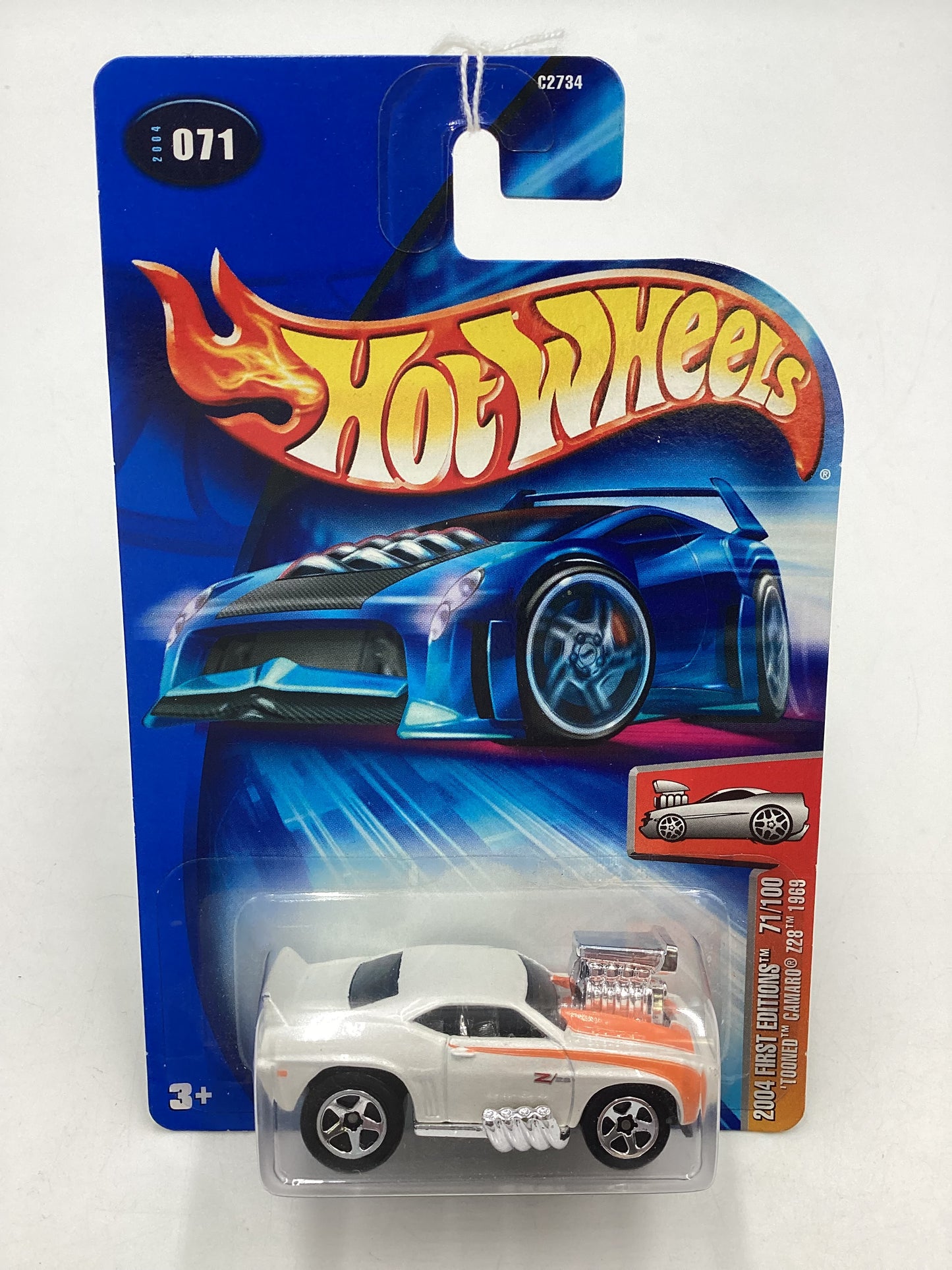 2004 Hot Wheels #071 Kmart Exclusive White Tooned Camaro Z28 236D