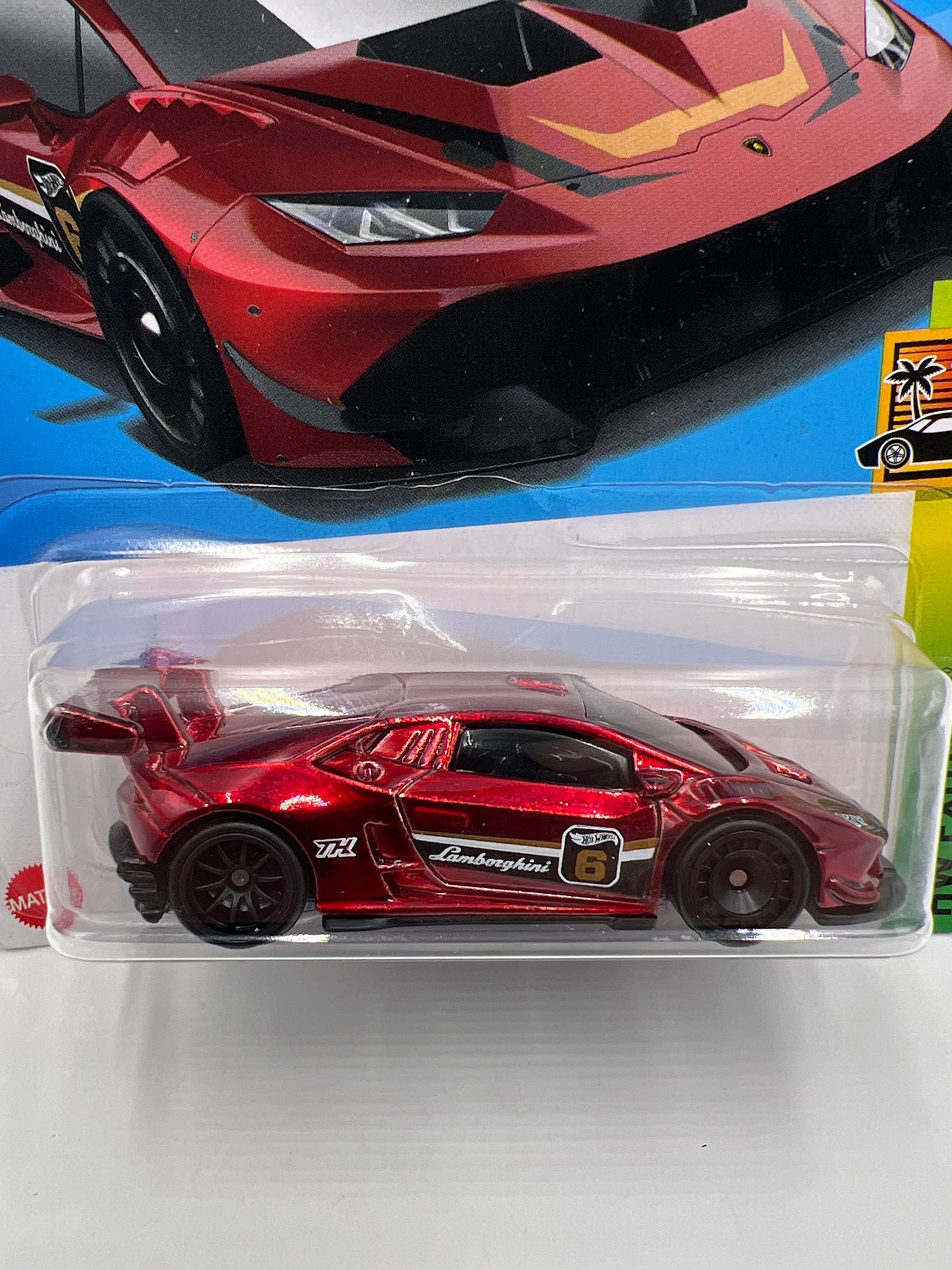 2024 Hot Wheels Super Treasure Hunt #239 Lamborghini Huracan LP 620-2 Super Trofeo Red W/Protector