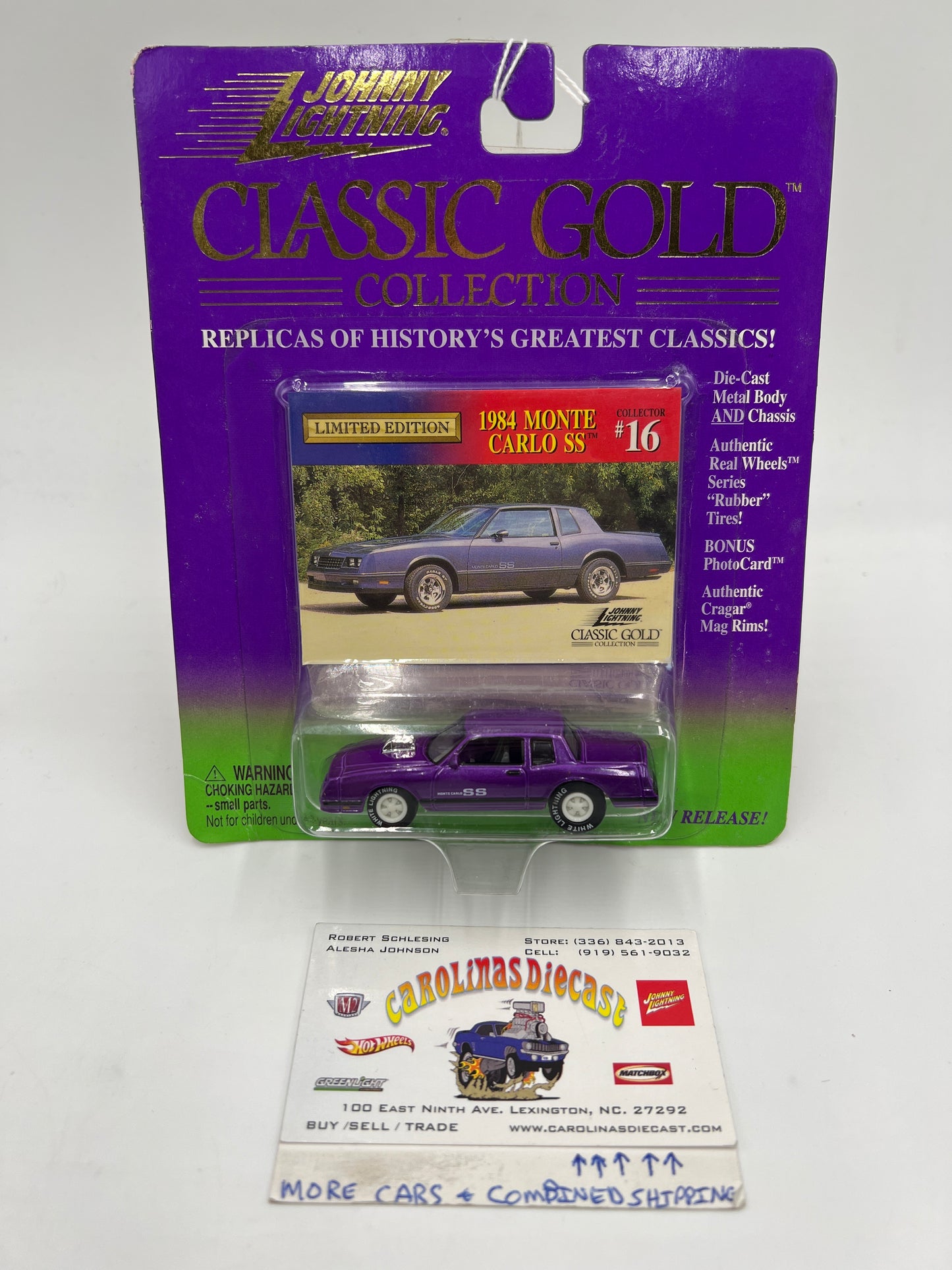 Johnny Lightning White Lightning Chase Classic Gold Collection #16 1984 Monte Carlo SS Purple