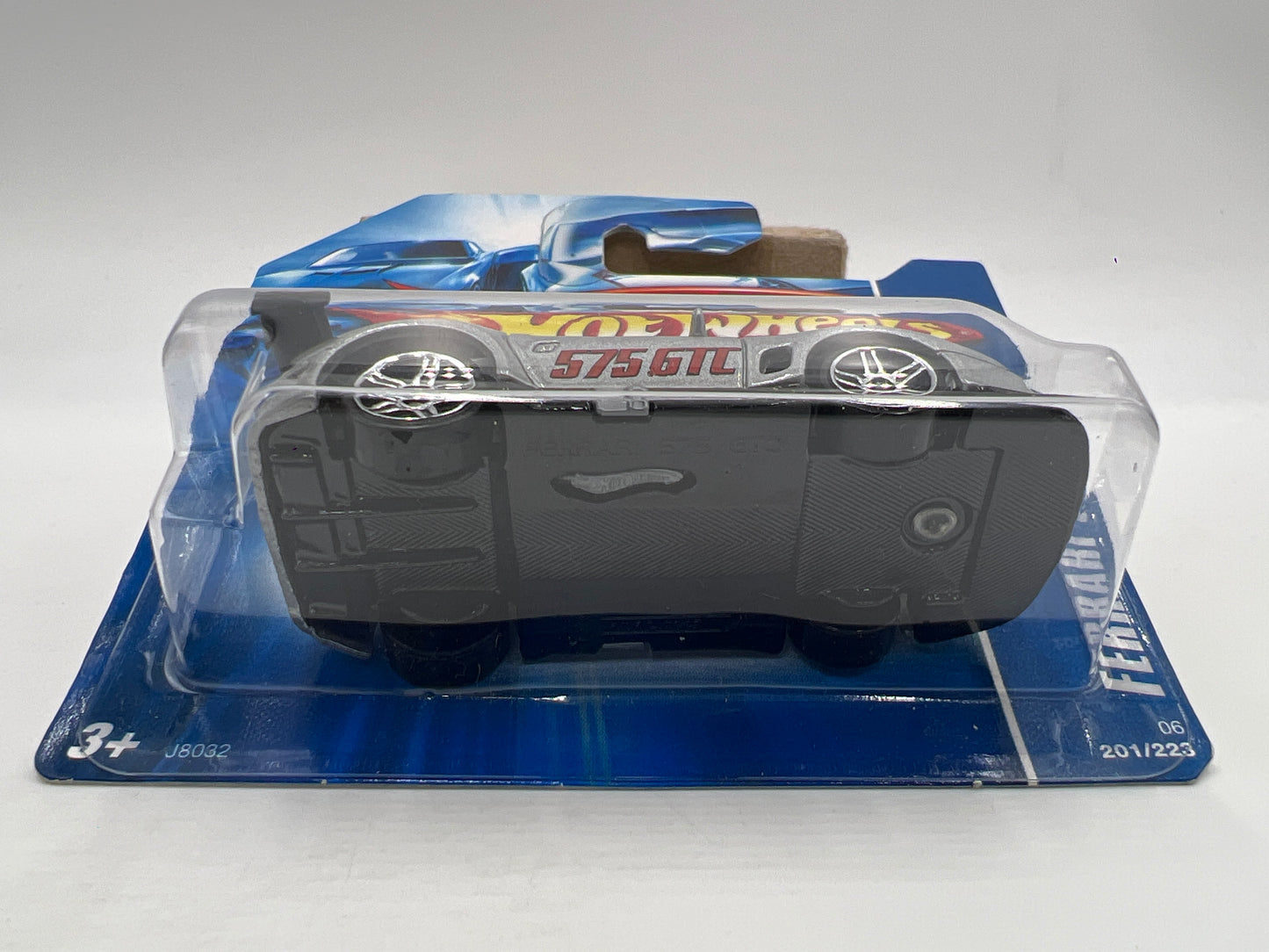 2006 Hot Wheels 2 Pack All Stars #201 Ferrari 575 GTC Silver Long & Short Card W/Protector SR