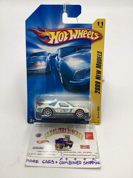 Hot Wheels 2008 new models #11 Acura NSX White 106A