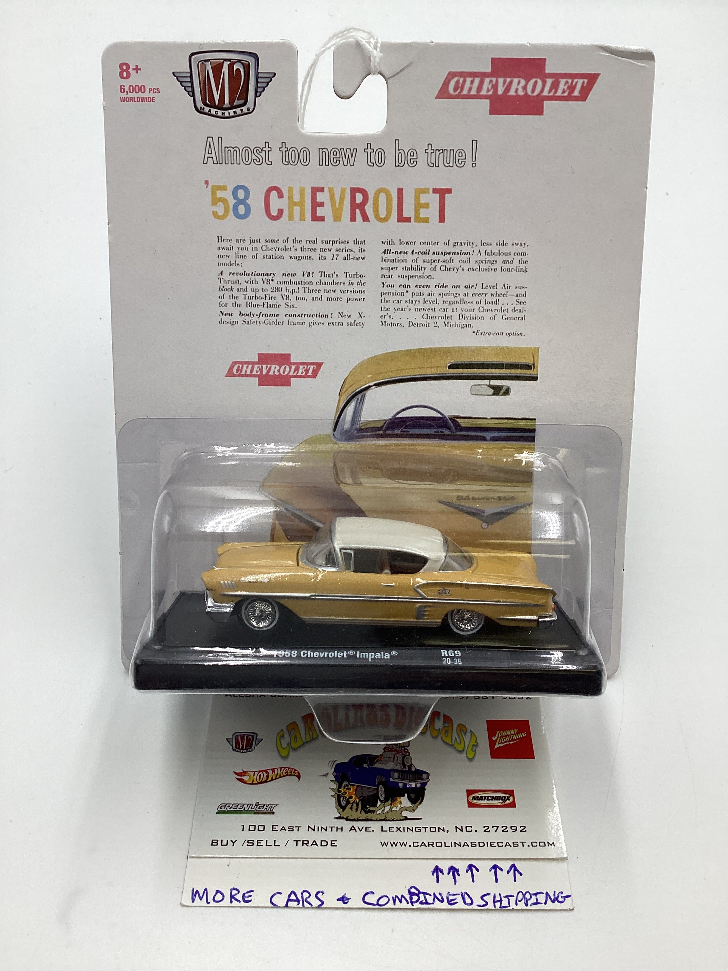 M2 Machines Auto Drivers Chevrolet 1958 Chevrolet Impala Beige R69