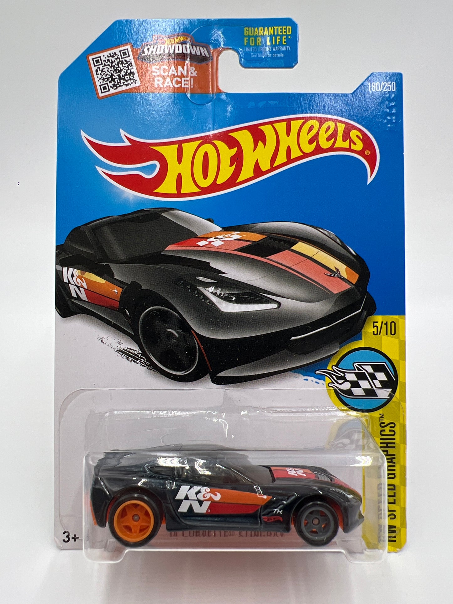 2016 Hot Wheels Super Treasure Hunt #180 14 Corvette Stingray Black K&N W/Protector