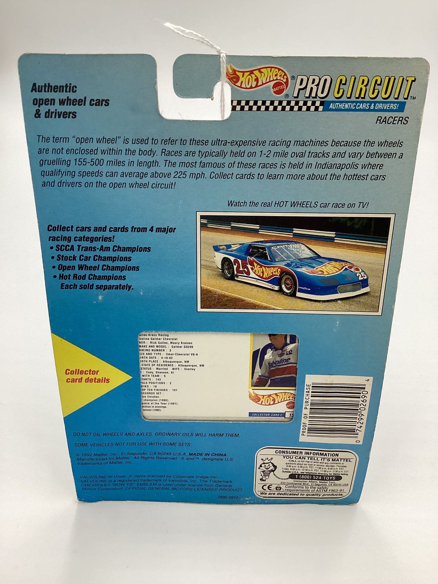 Hot Wheels Pro Circuit Valvoline Al Unser Jr