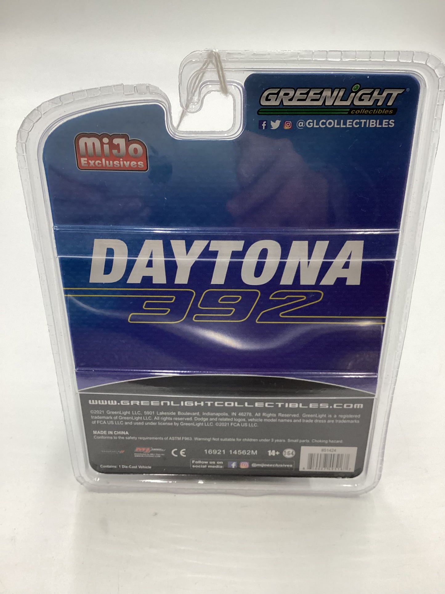 Greenlight GL Mijo Exclusives 1/3300 Dodge Charger Daytona 392 Blue 181A