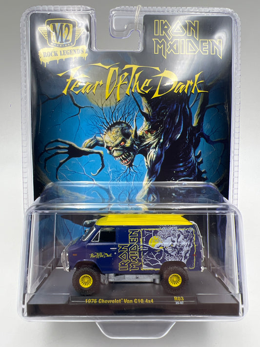 M2 Machines R03 Rock Legends Iron Maiden 1975 Chevrolet Van G10 4x4 Blue