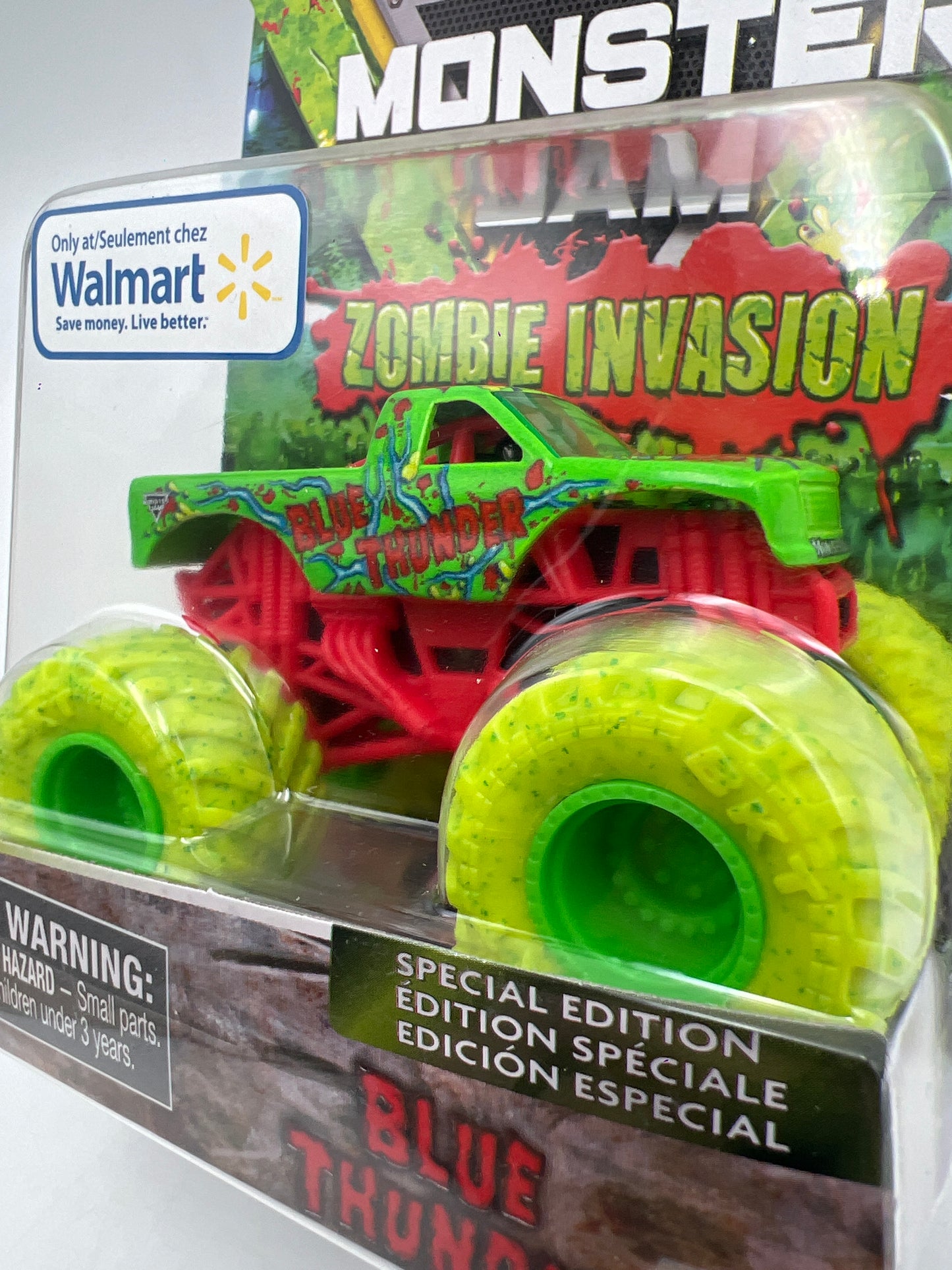 Monster Jam Walmart Exclusive Special Edition Zombie Invasion Blue Thunder