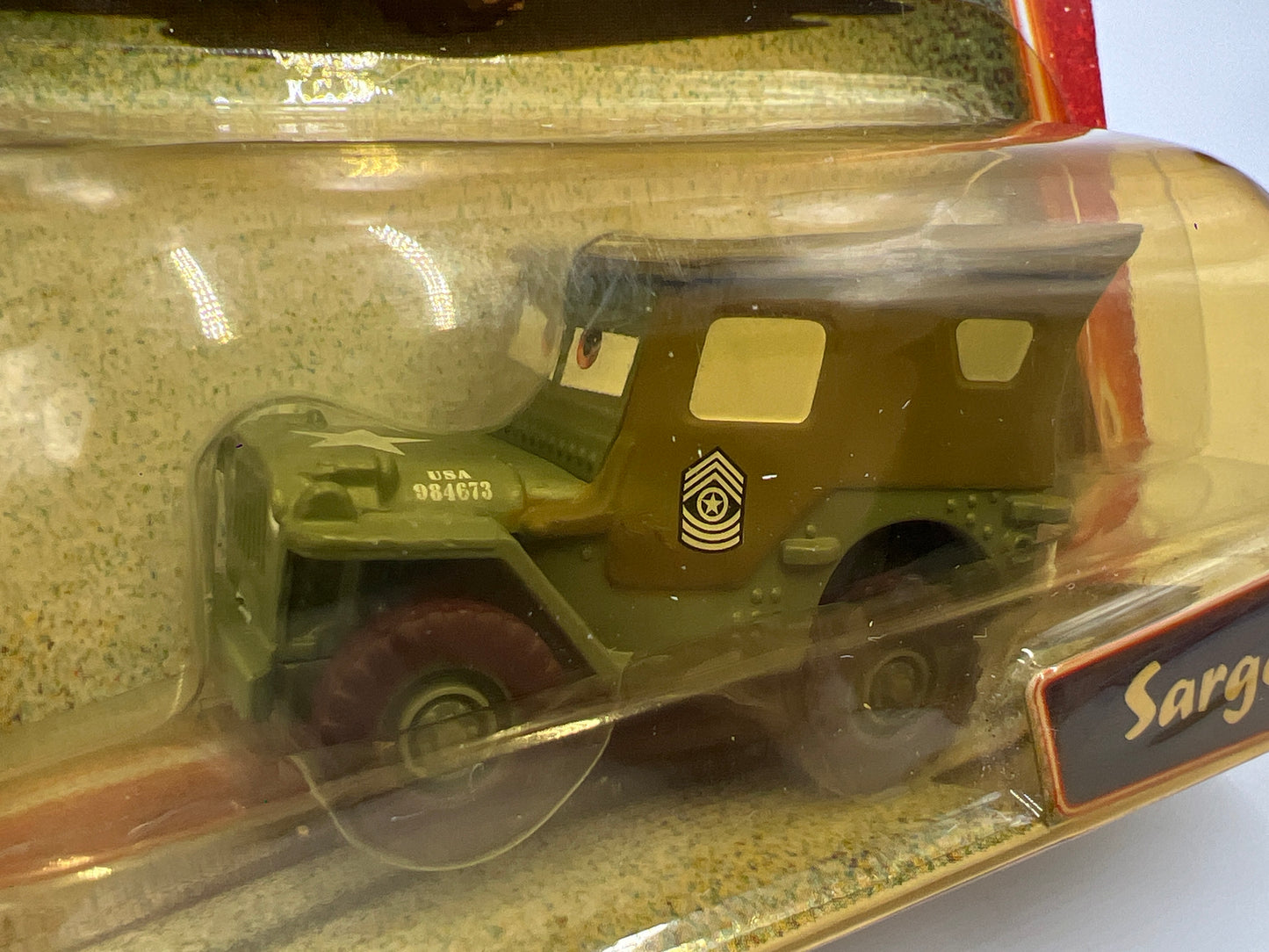 Disney Pixar Cars Supercharged Sarge #1 Yellowed Blister 139F