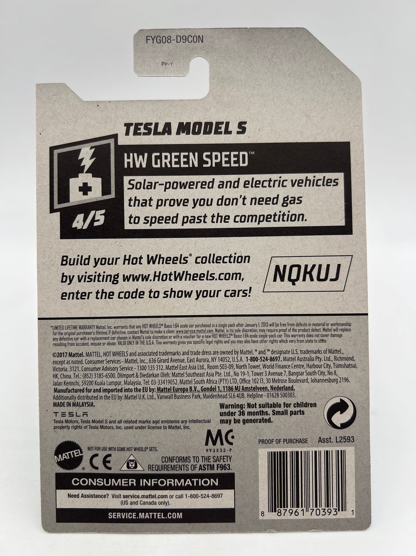 2019 Hot Wheels Super Treasure Hunt Factory Sealed #226 Tesla Model S Blue W/Protector