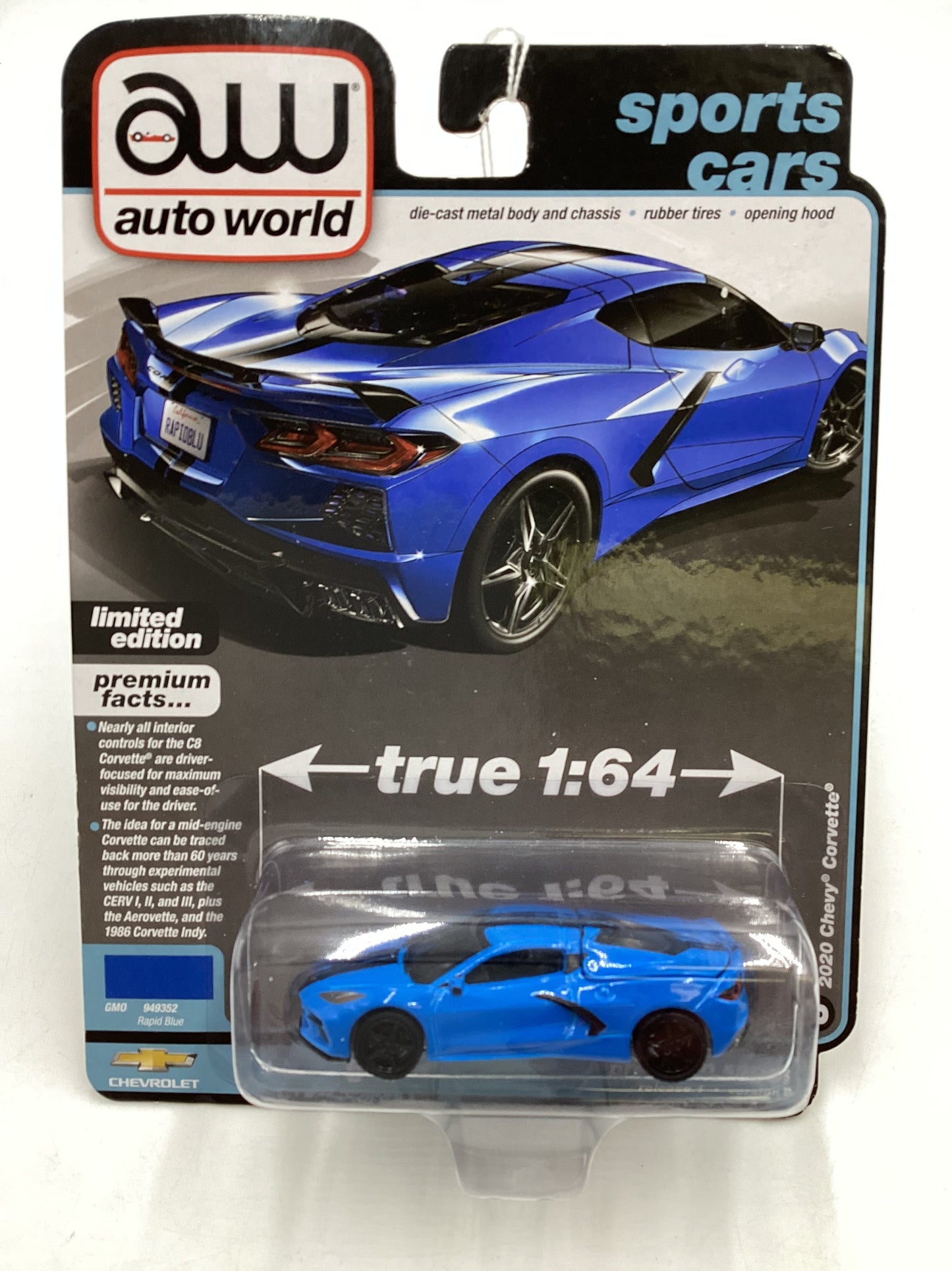 Auto World Sports Cars Version B #3 2020 Chevy Corvette Blue 182E