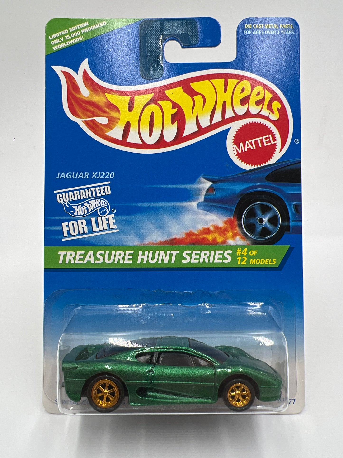 1996 Hot Wheels Treasure Hunt #431 Jaguar XJ220 Green W/Protector