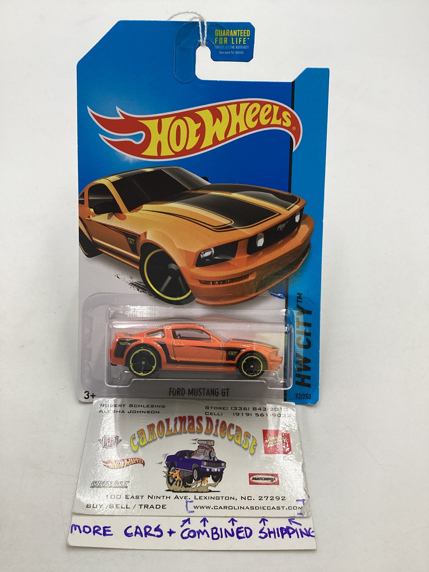 2014 Hot Wheels #92 Ford Mustang GT Orange 23H