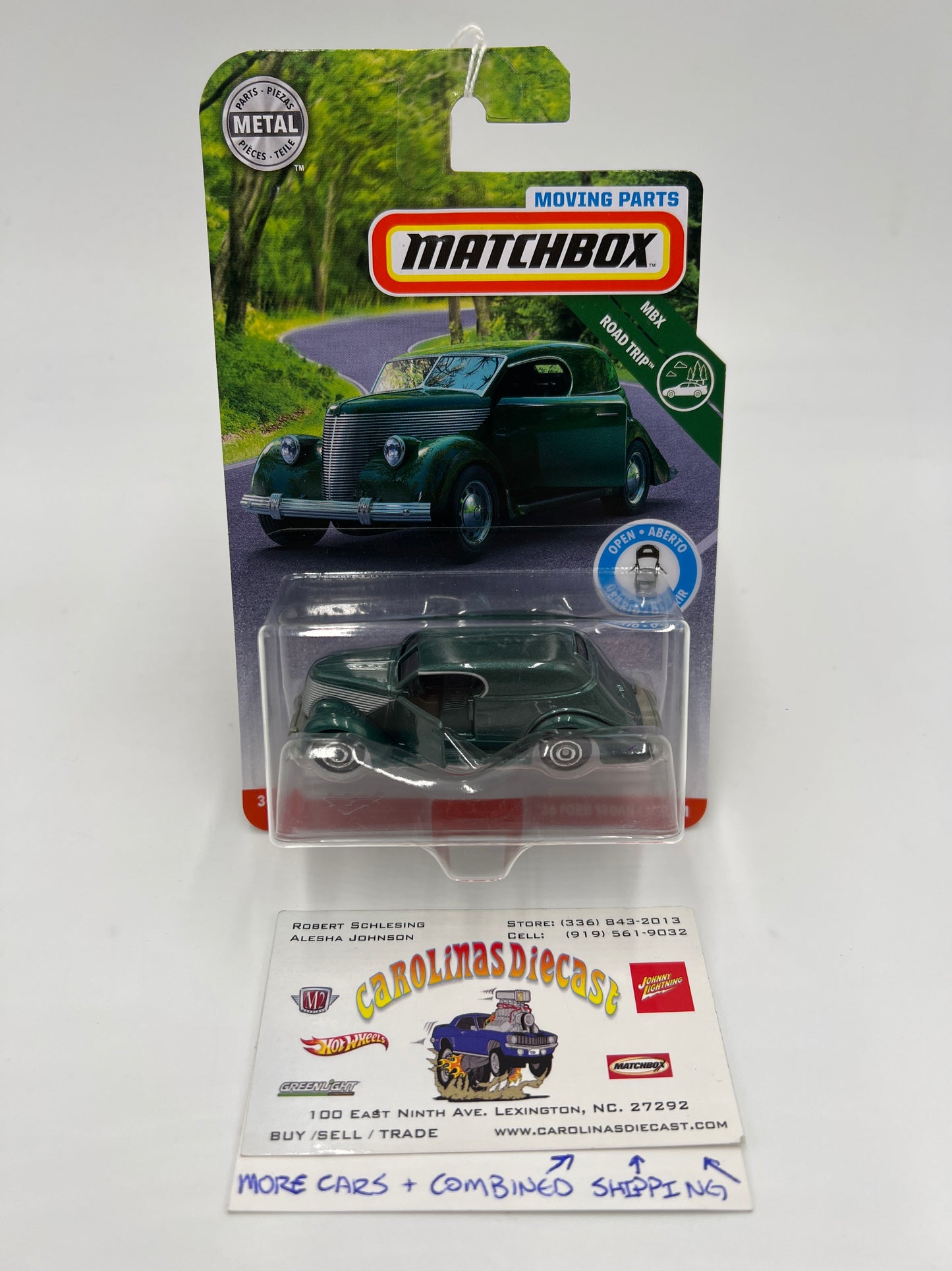 Matchbox Moving Parts MBX Road Trip 36 Ford Sedan Custom Green 168R