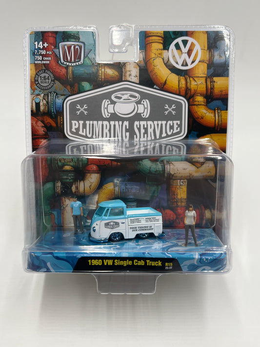 2025 M2 Machines Diorama CHASE Plumbing Service 1960 VW Single Cab Truck R15