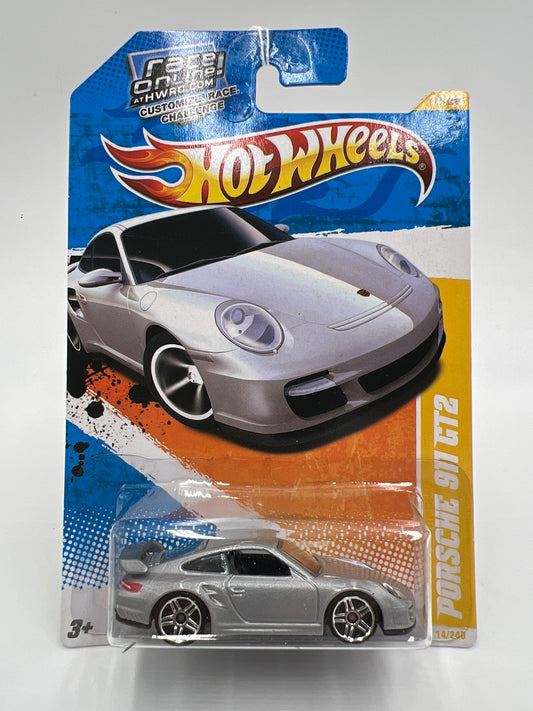 2010 Hot Wheels New Models #14 Porsche 911 GT2 Silver SR