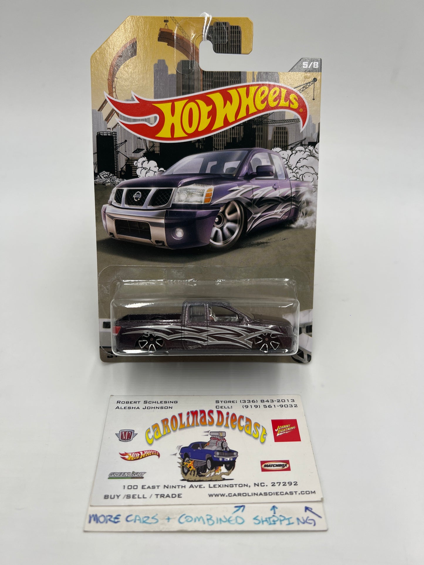 2016 Hot Wheels Walmart Exclusive Rad Trucks #5 Nissan Titan Purple/Silver 161K