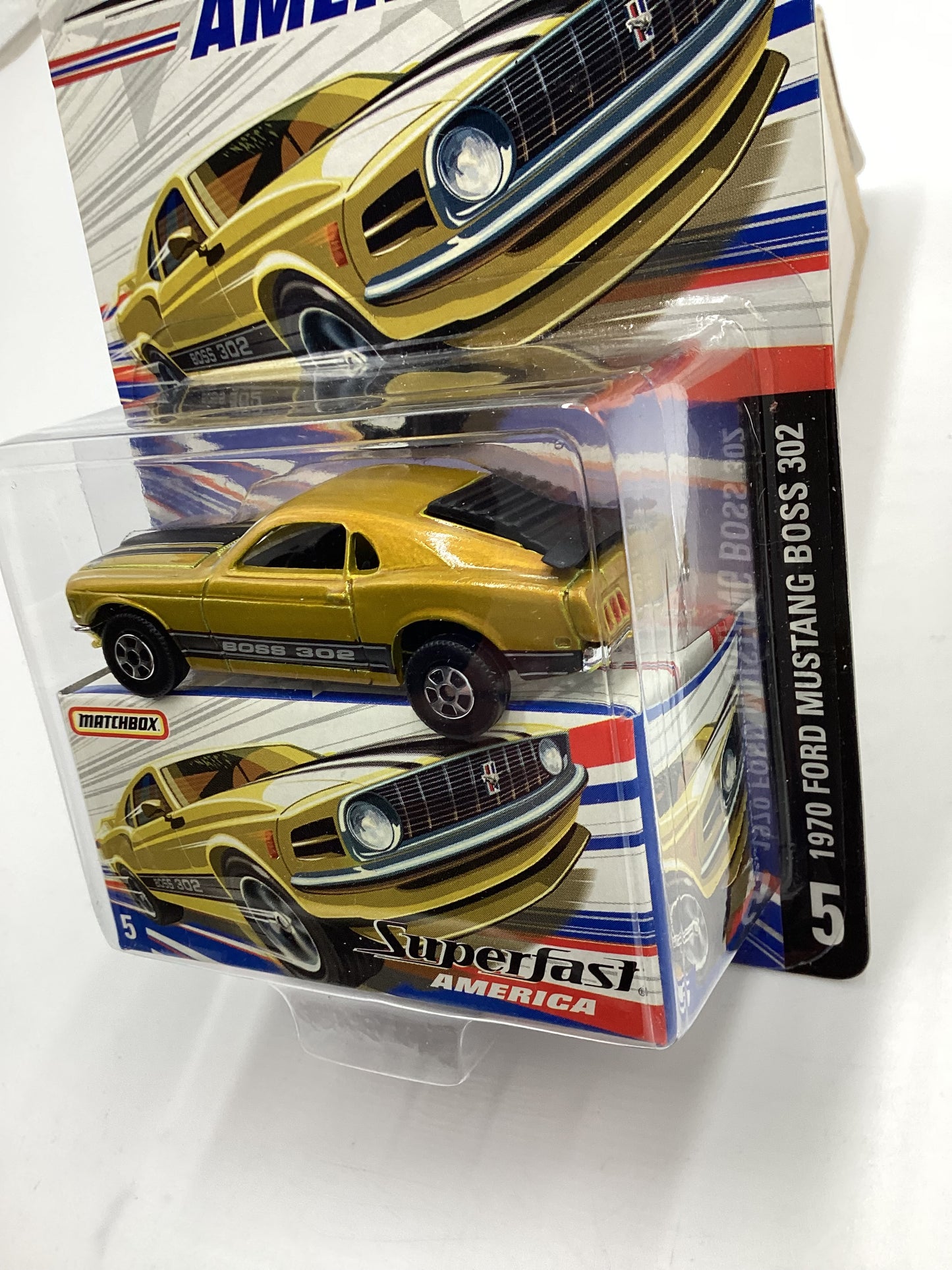 Matchbox Superfast America #5 1970 Ford Mustang Boss 302 Gold 173A