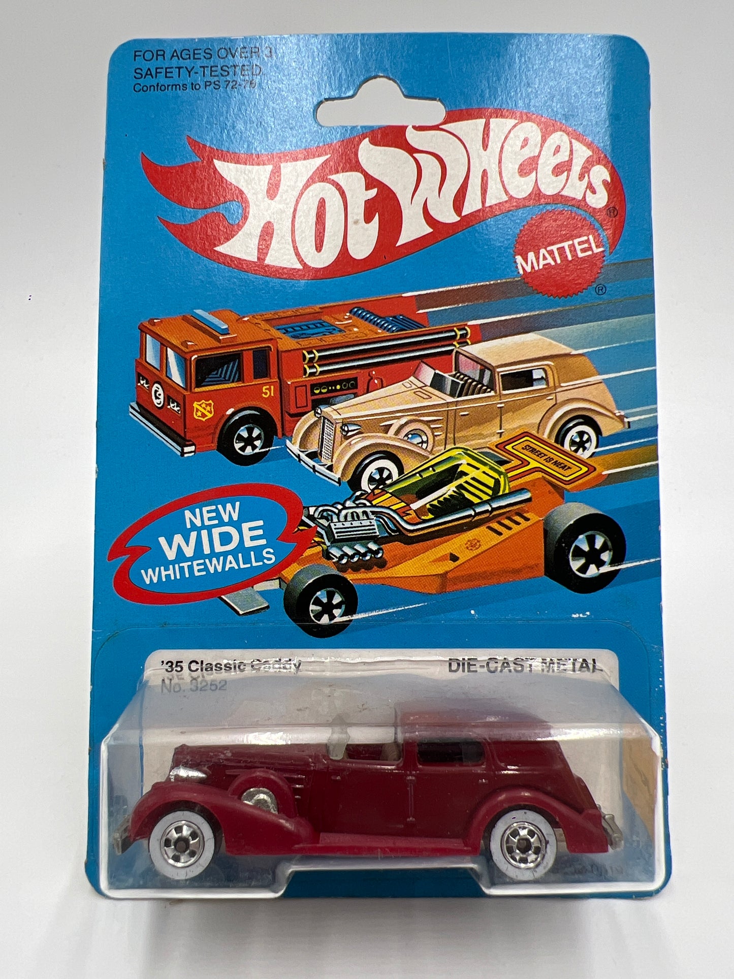 Hot Wheels Original 1982 #3252 35 Classic Caddy Burgundy W/Protector