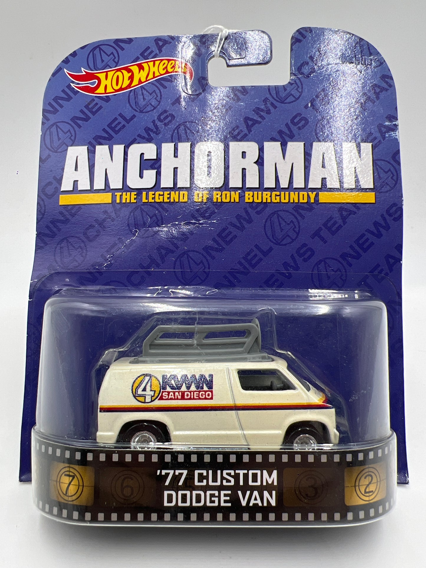 Hot Wheels Retro Entertainment Anchorman 77 Custom Dodge Van White Bad Card