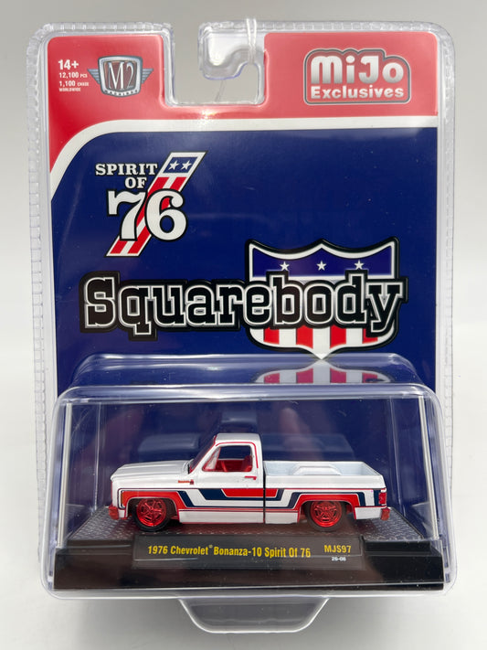 M2 Machines MJS97 MiJo Exclusives CHASE 1976 Chevrolet Bonanza 10 Spirit Of 76 White