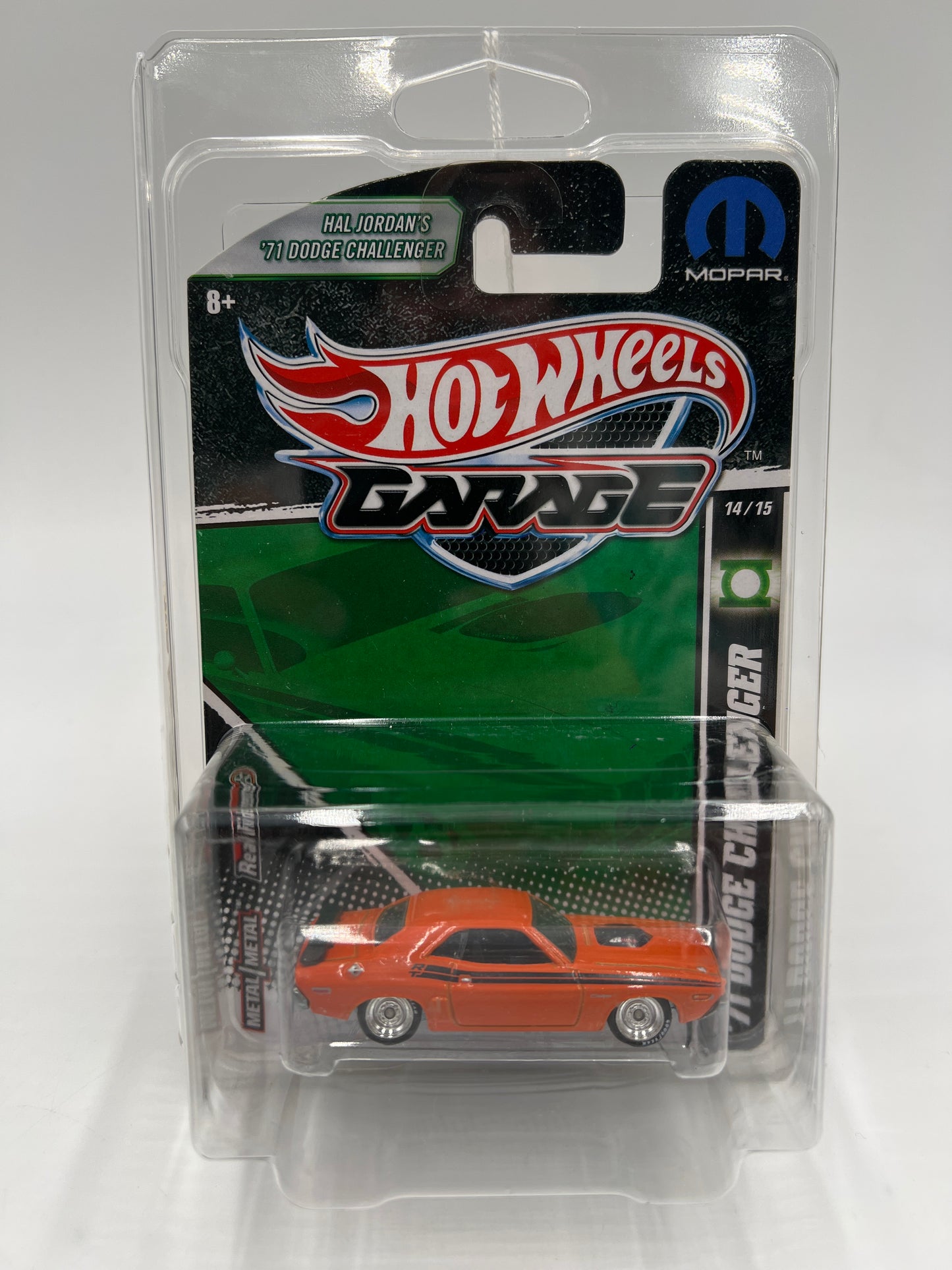 Hot Wheels Premium Garage Series #14 Green Lantern Hal Jordans 71 Dodge Challenger Orange W/Protector
