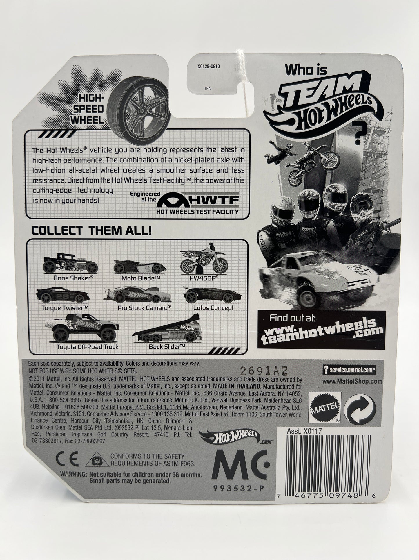 Hot Wheels Team Hot Wheels High-Speed Wheel Back Slider SR