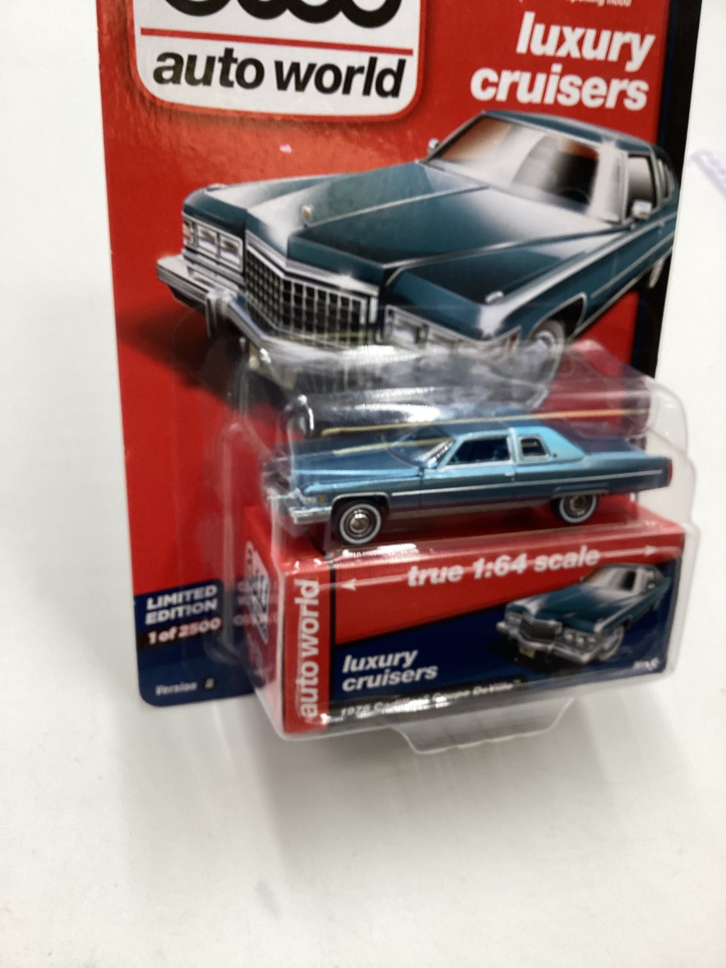 Auto World Luxury Cruisers Premium Series 3 #5 1976 Cadillac Coupe Deville Light Blue