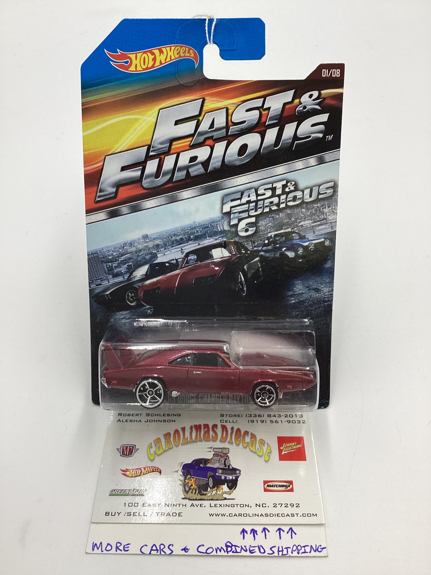 2015 Hot Wheels Fast & Furious 69 Dodge Charger Daytona Dark Red 69E