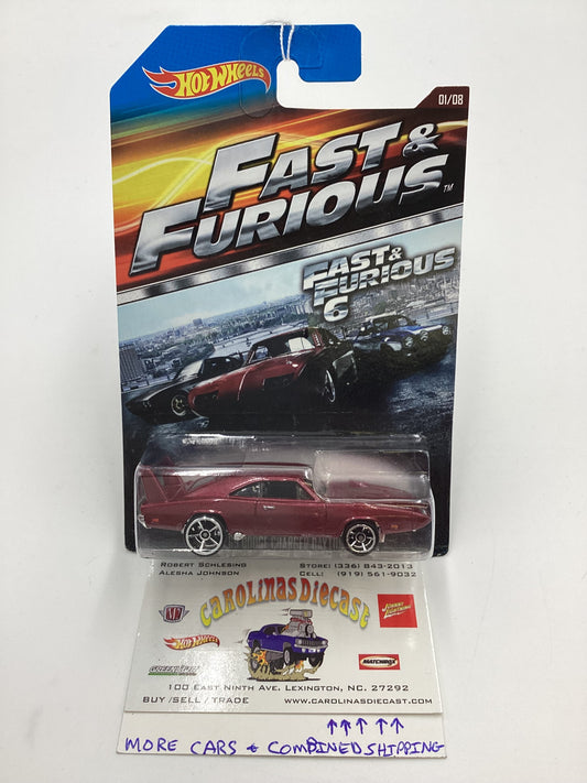 2015 Hot Wheels Fast & Furious 69 Dodge Charger Daytona Dark Red 69E