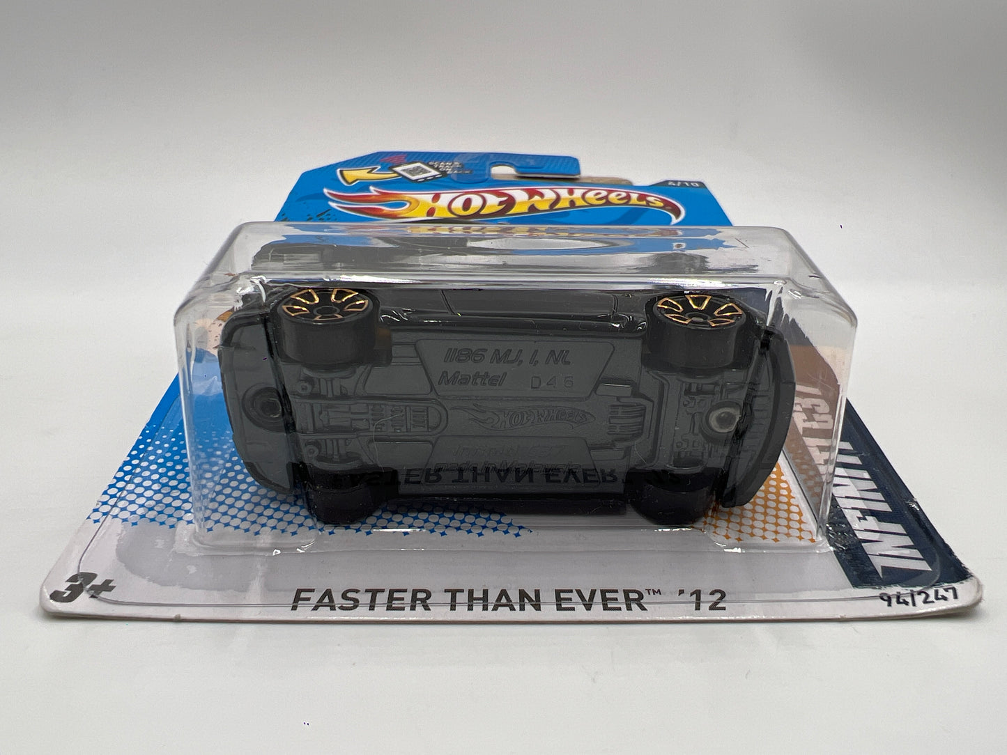 2012 Hot Wheels Faster Than Ever #94 Infiniti G37 Black FTE2 W/Protector