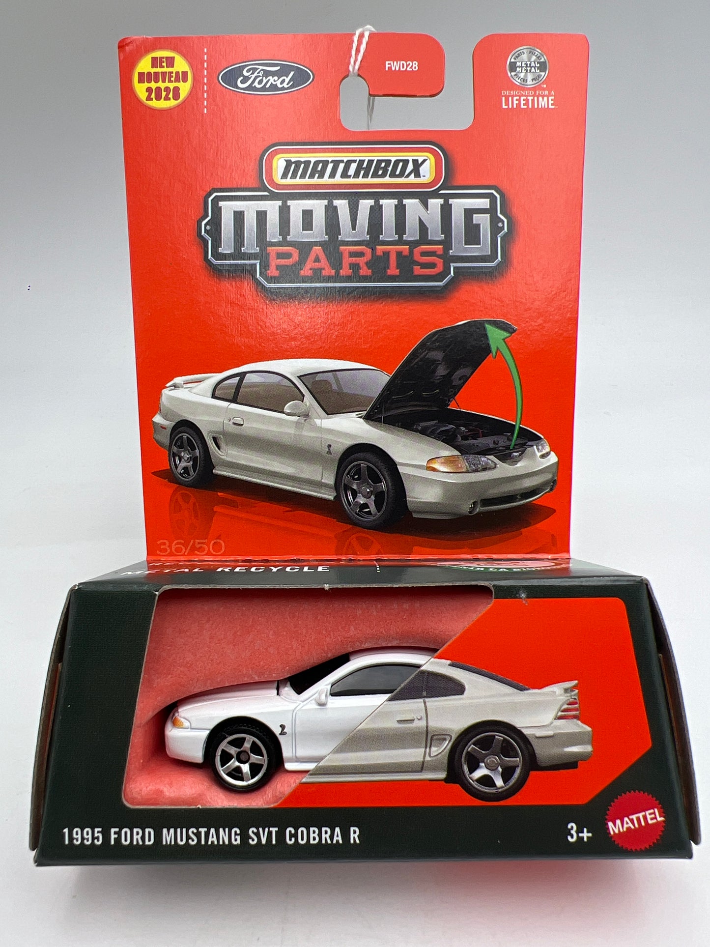 2026 Matchbox Moving Parts #36 1995 Ford Mustang SVT Cobra R White