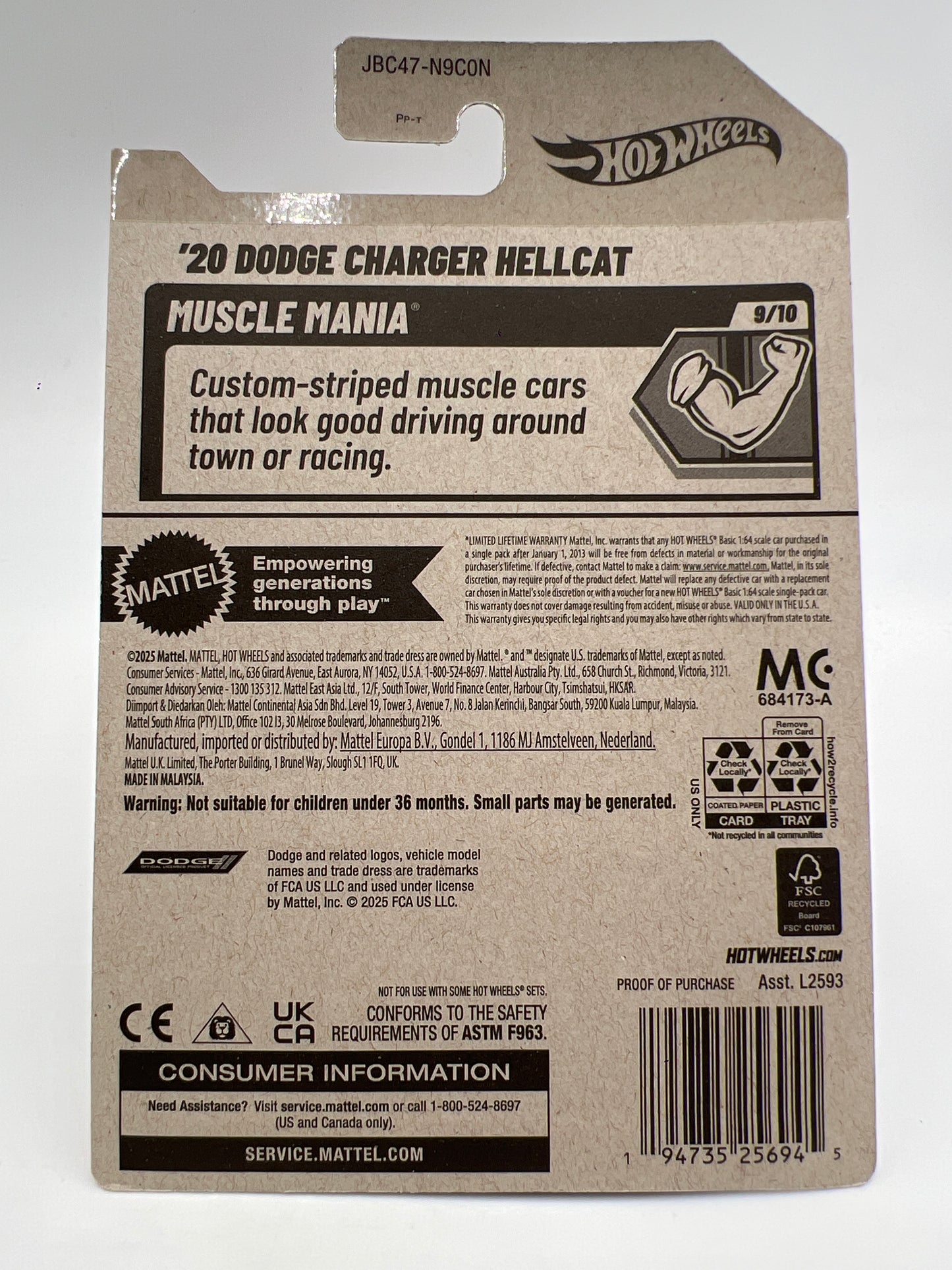 2025 Hot Wheels N Case Super Treasure Hunt #240 20 Dodge Charger Hellcat Pink W/Protector #2