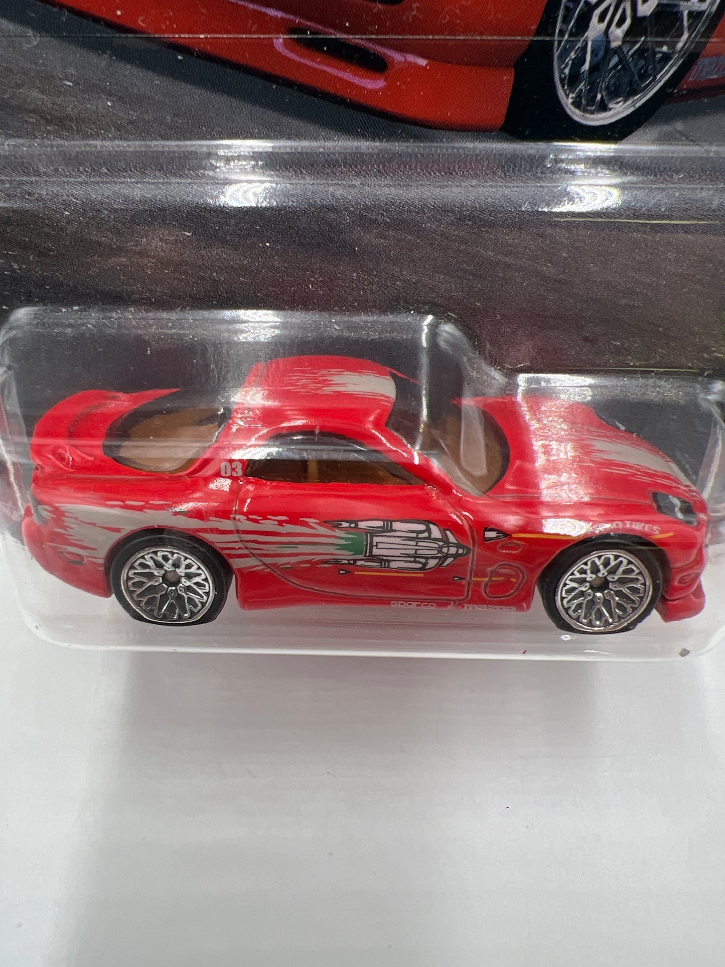 Hot Wheels Fast & Furious Full Force #1 95 Mazda RX-7 Red W/Protector