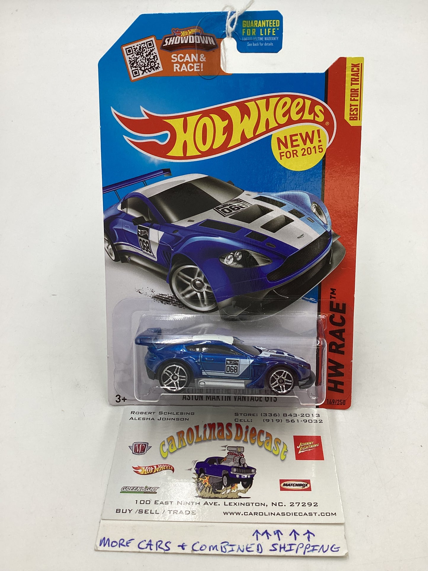 2015 Hot Wheels HW Race #149 Aston Martin Vantage GT3 Blue 107D