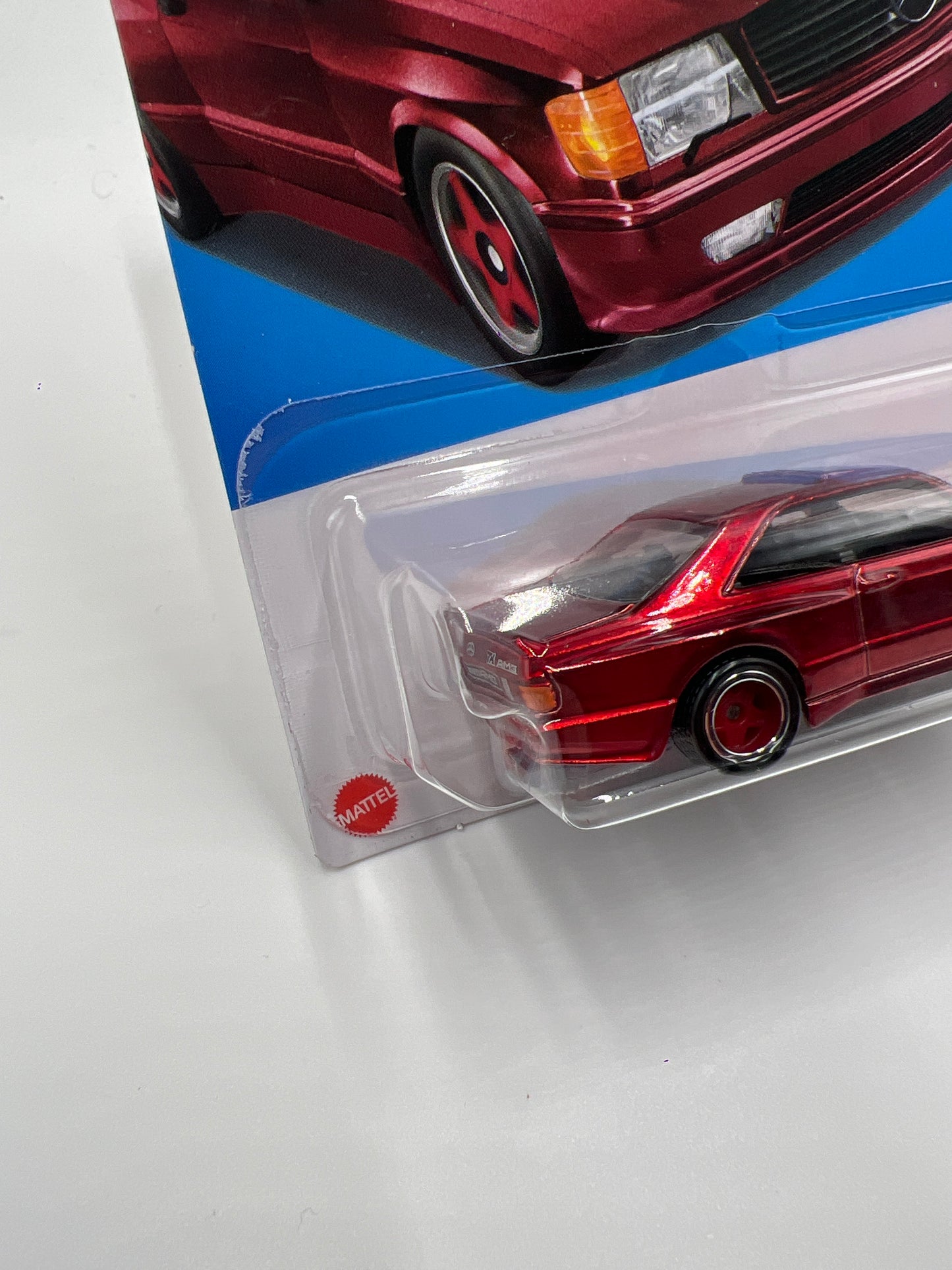 2024 Hot Wheels Super Treasure Hunt #82 89 Mercedes-Benz 560 SEC AMG Red W/Protector