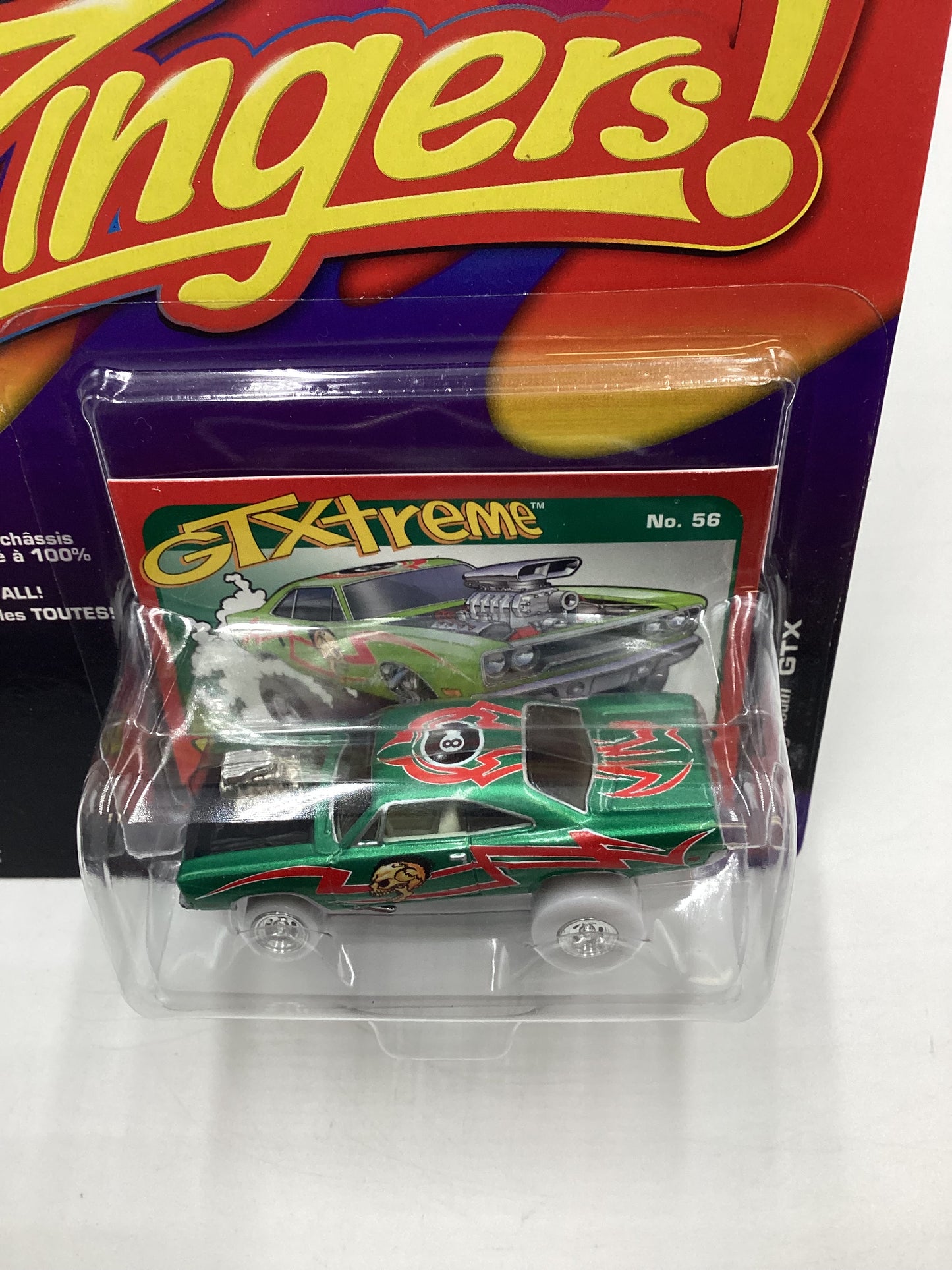 Johnny Lightning Street Freaks Zingers 70 Plymouth GTX Green White Lightning Chase with protector