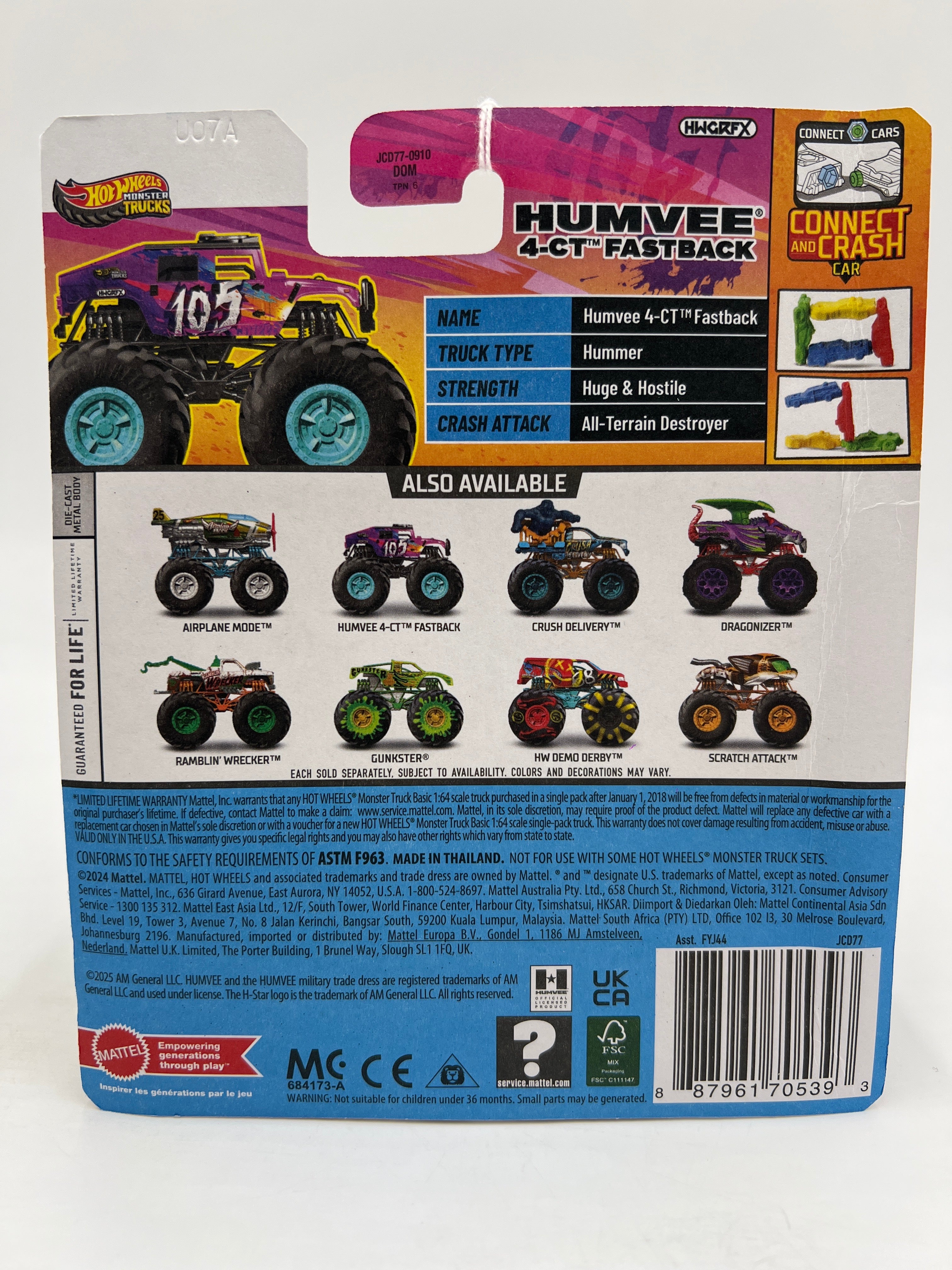 2025 Hot Wheels Monster Trucks Crash Legends #4 Humvee 4-CT