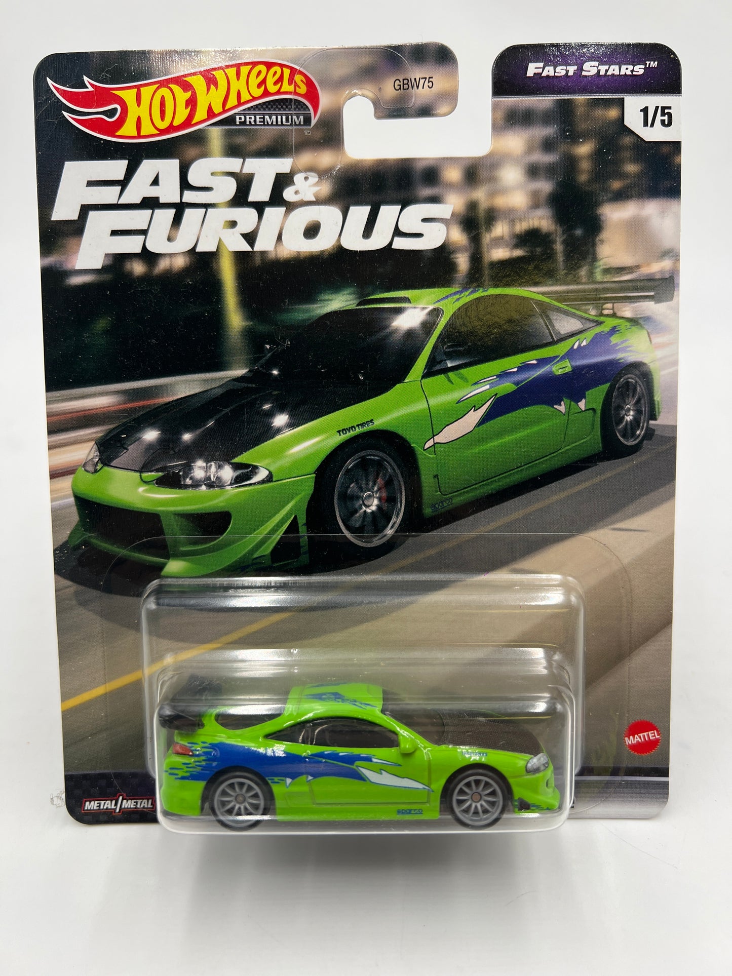 Hot Wheels Fast & Furious Fast Stars #1 Mitsubishi Eclipse Green W/Protector