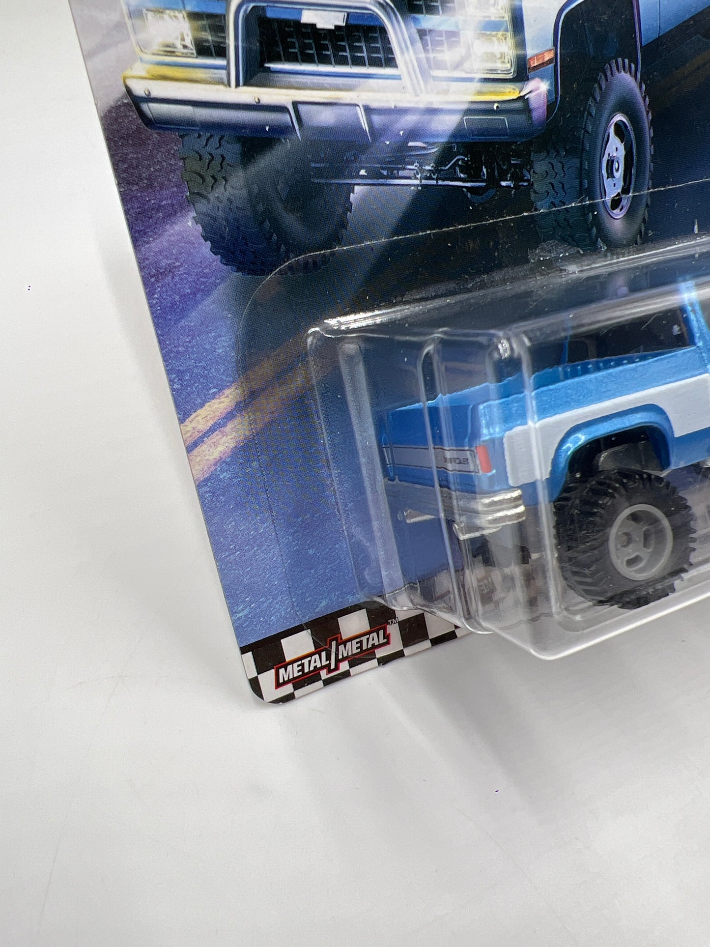 Hot Wheels Premium Boulevard #5 83 Chevy Silverado 4x4 Blue W/Protector Partial Reglue Blister