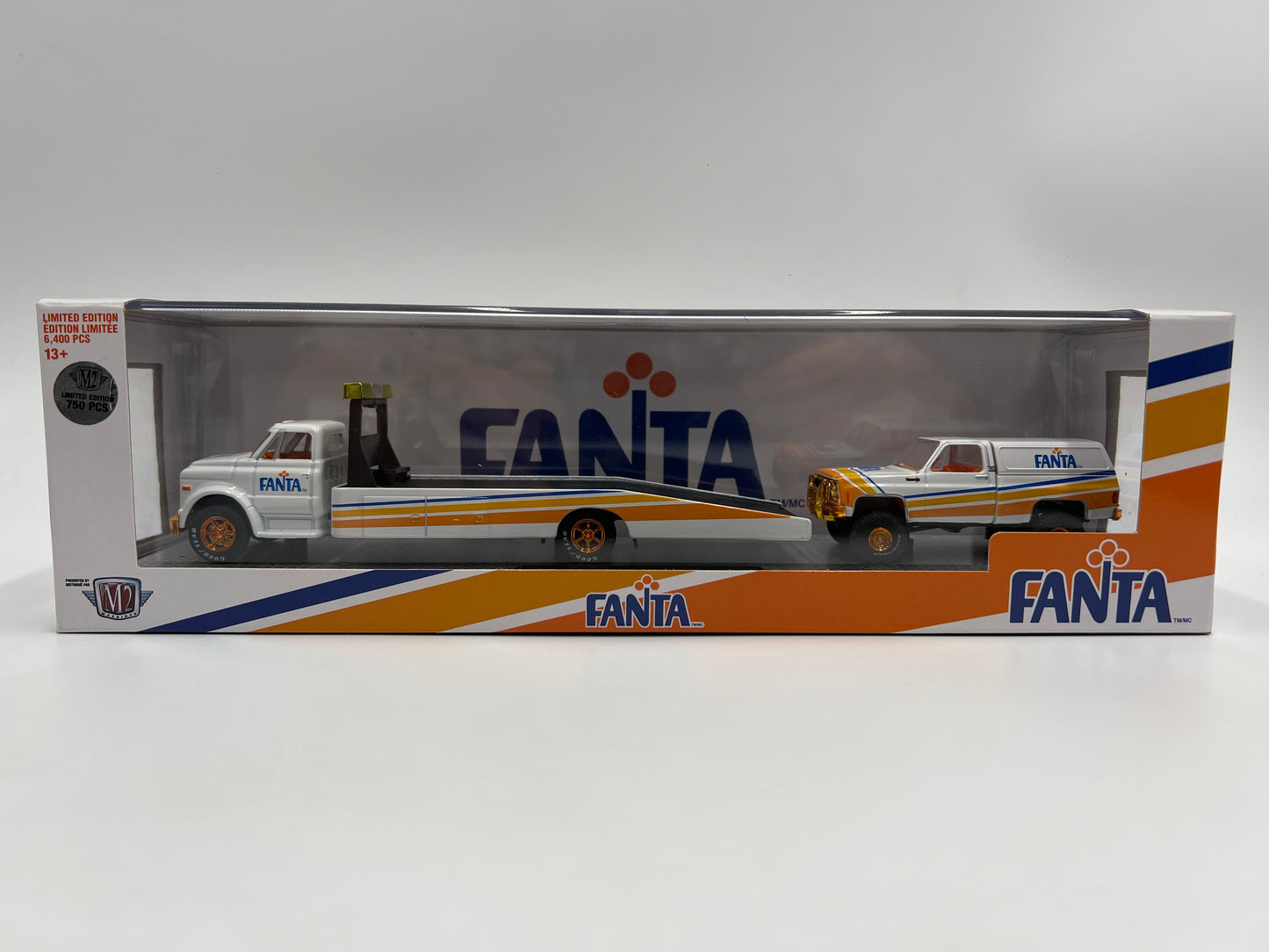 M2 Machines Auto Haulers CHASE Fanta 1958 Chevrolet C60 Truck & 1973 Chevrolet Cheyenne Super 10 4x4 TW09