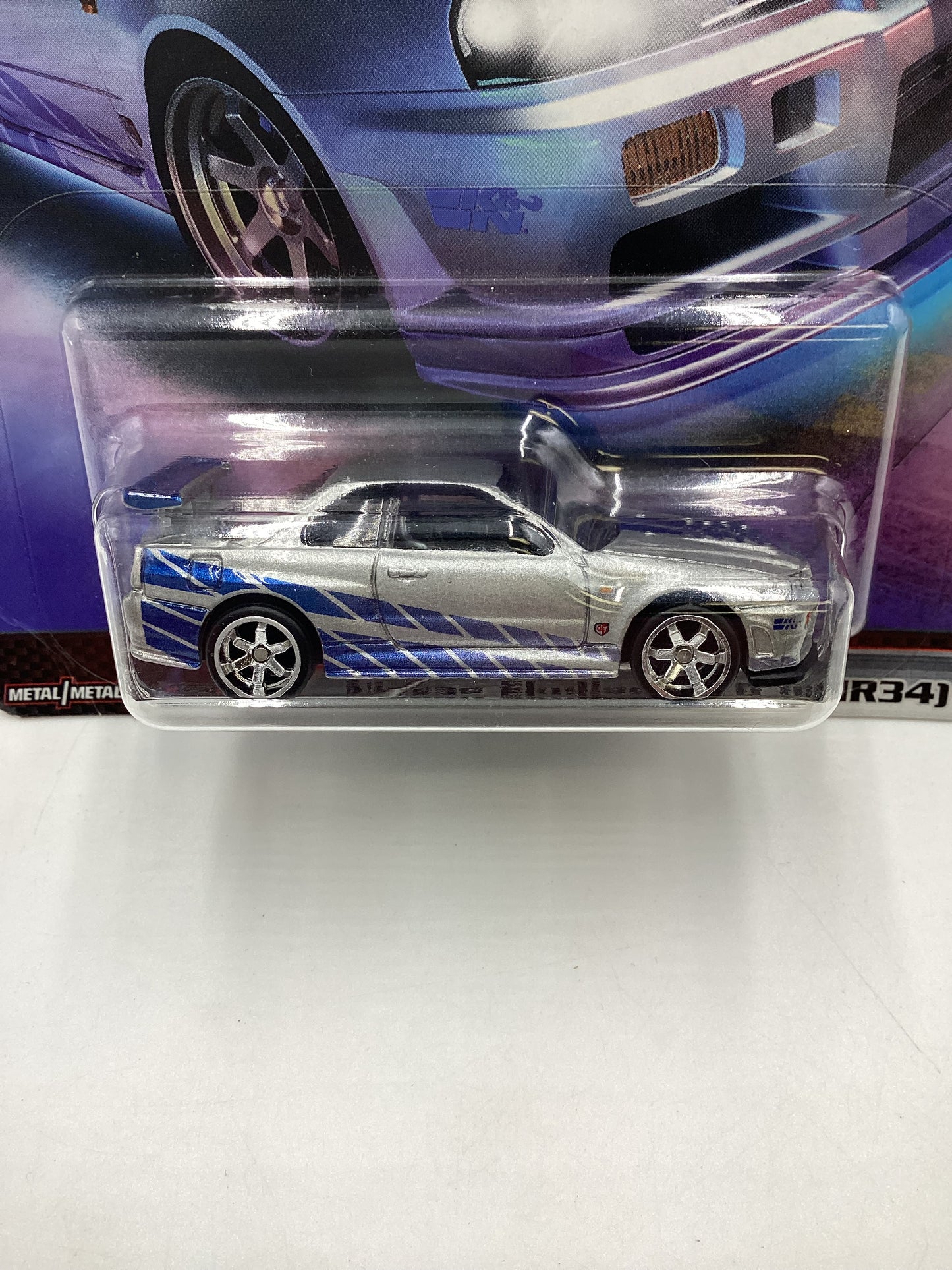 Hot Wheels Fast and furious Fast imports #1 Nissan Skyline gt-R bnr34 *BL Corner Damage* with protector