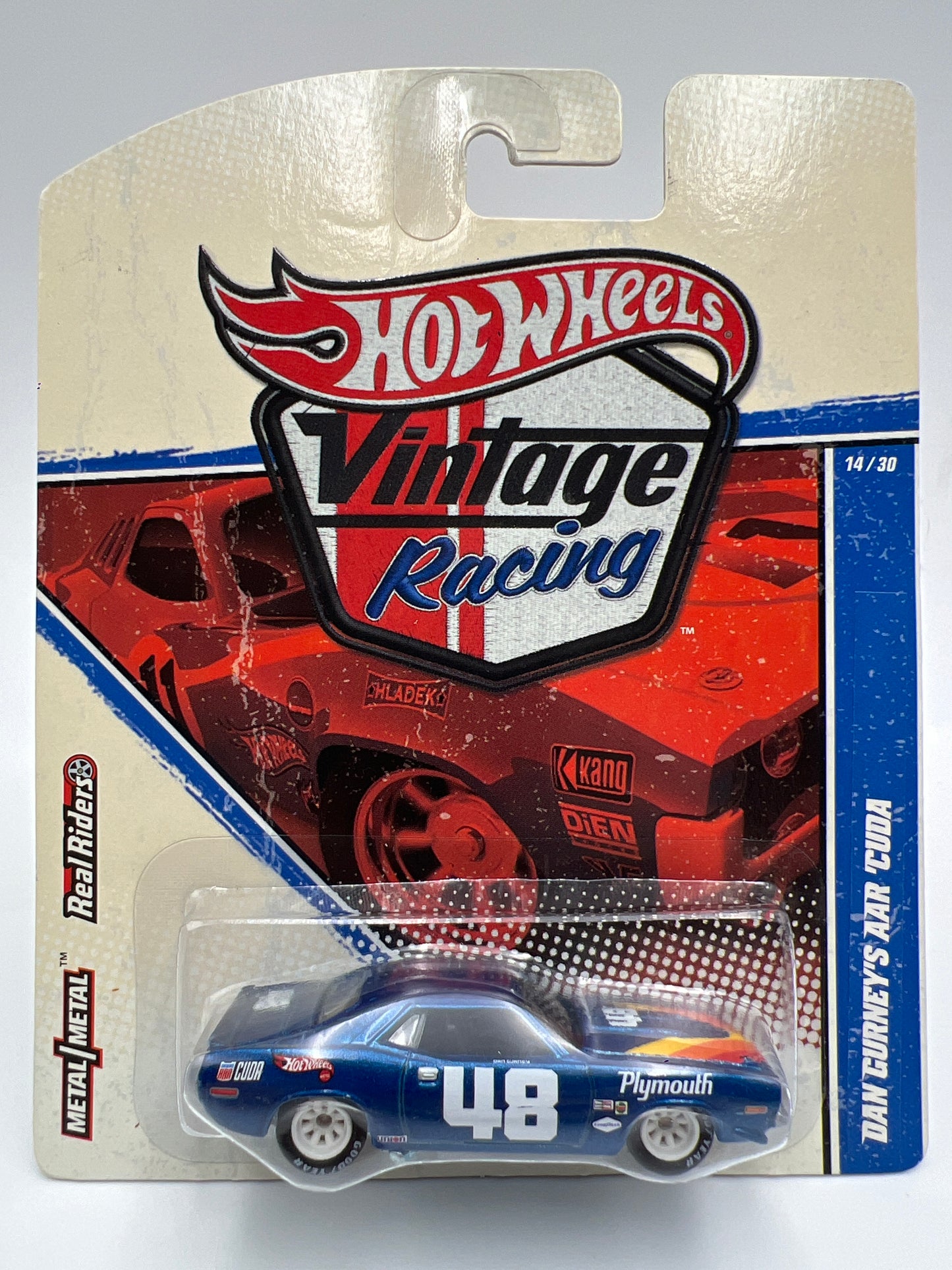Hot Wheels Premium Vintage Racing #14 Dan Gurneys AAR Cuda Blue W/Protector