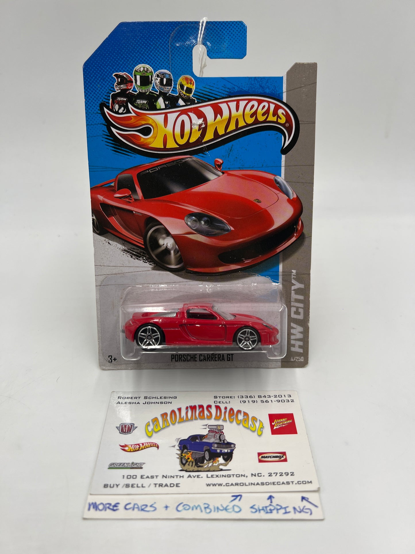 2013 Hot Wheels HW City #4 Porsche Carrera GT Red Card Not Perfect SR